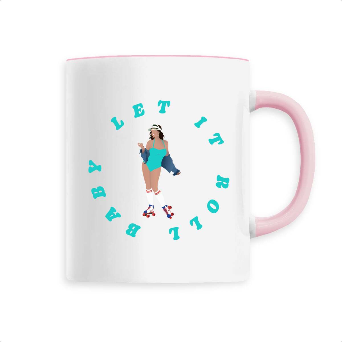 Mug céramique - Anse colorée - 330 ml - Let it roll baby