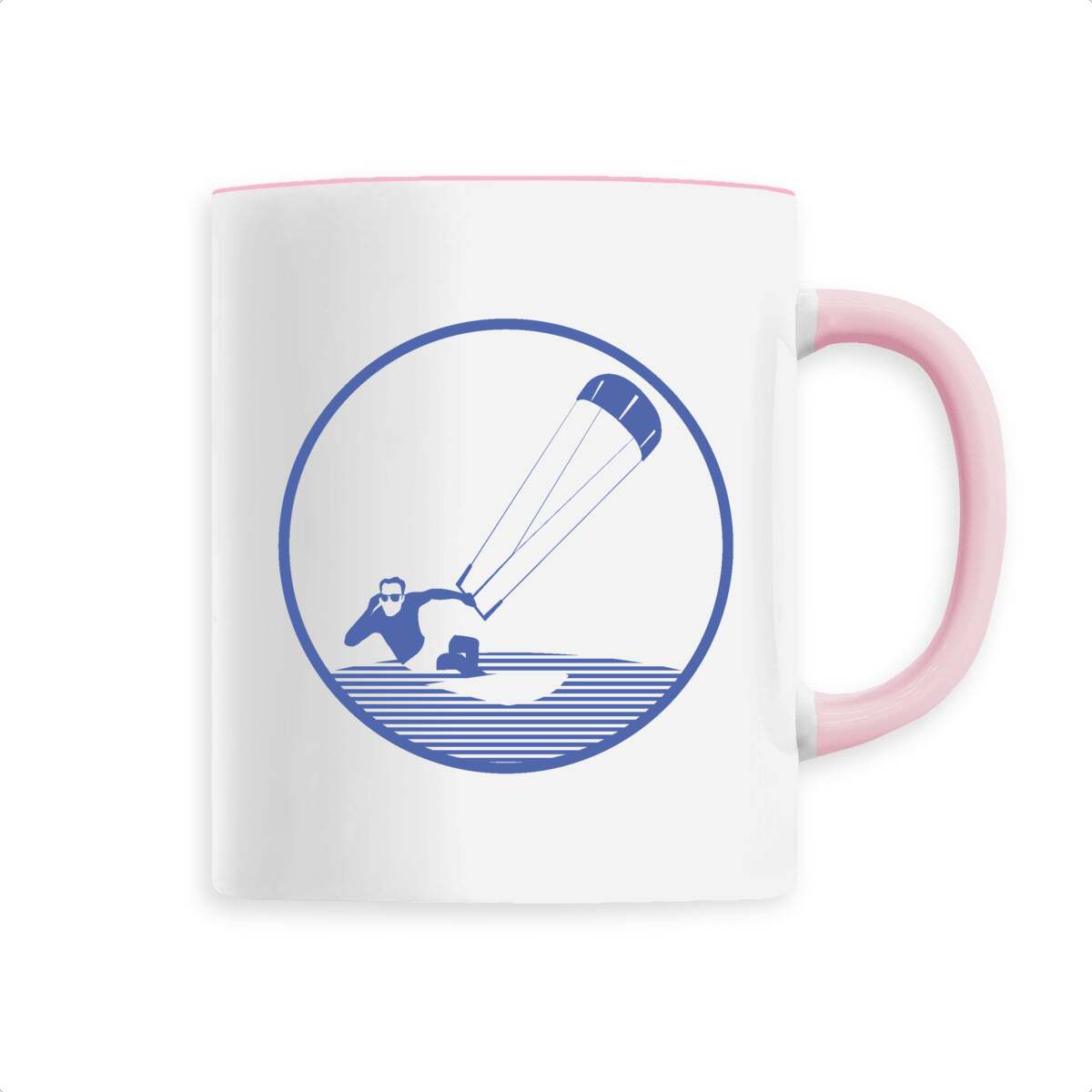 Mug céramique - Anse colorée - 330 ml - Kitesurf H