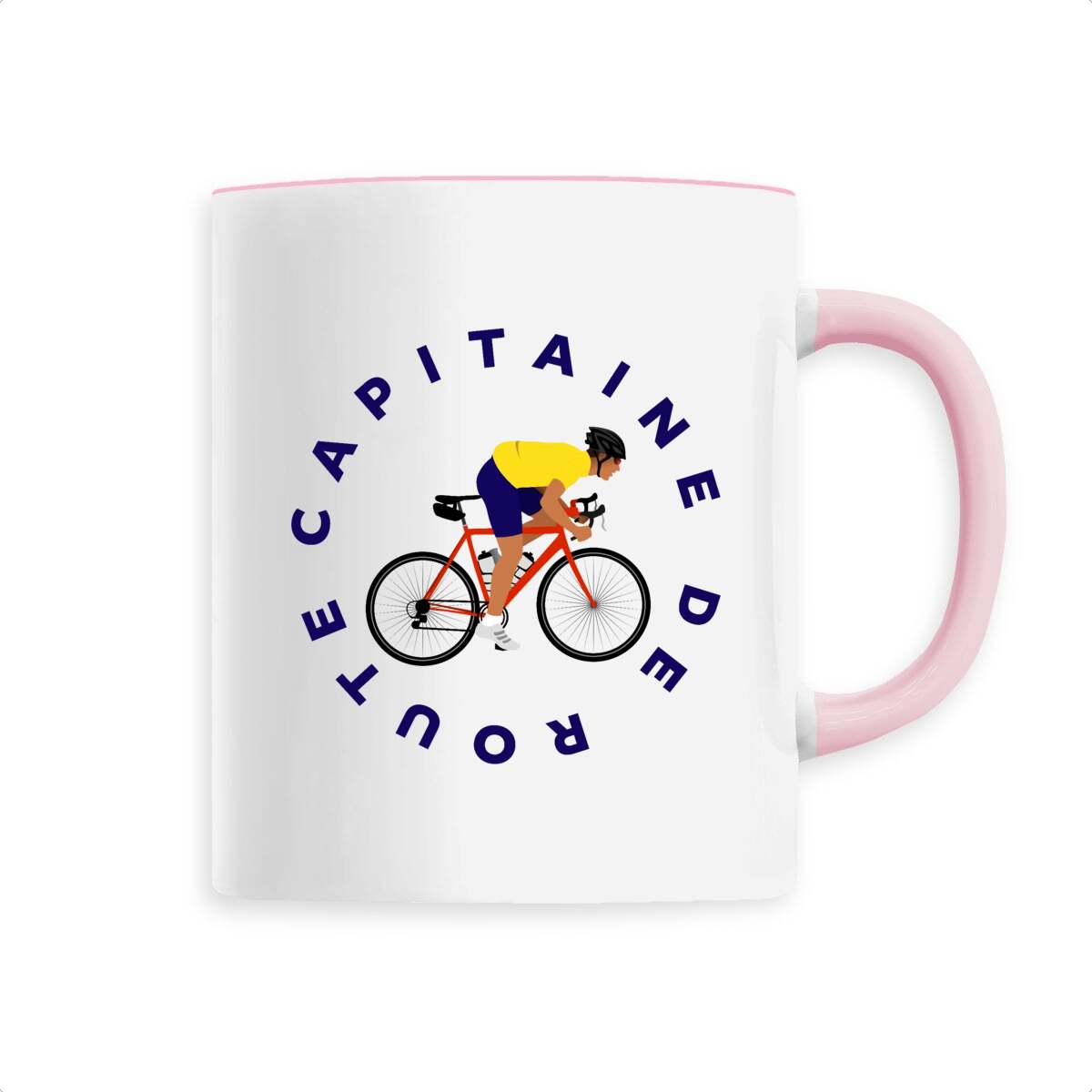 Mug céramique - Anse colorée - 330 ml - Vélo de course