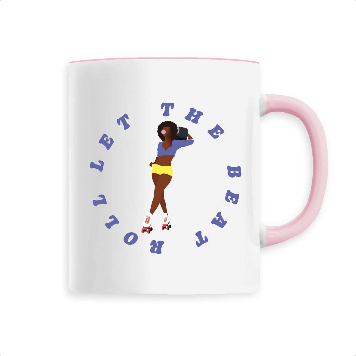 Mug céramique - Anse colorée - 330 ml - Let the beat roll