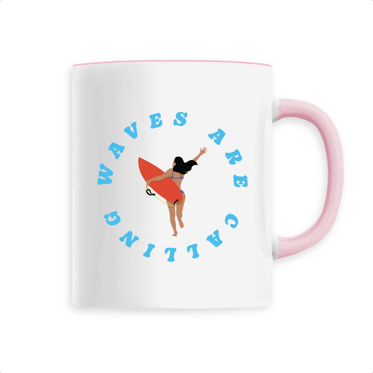 Mug céramique - Anse colorée - 330 ml - Waves are calling