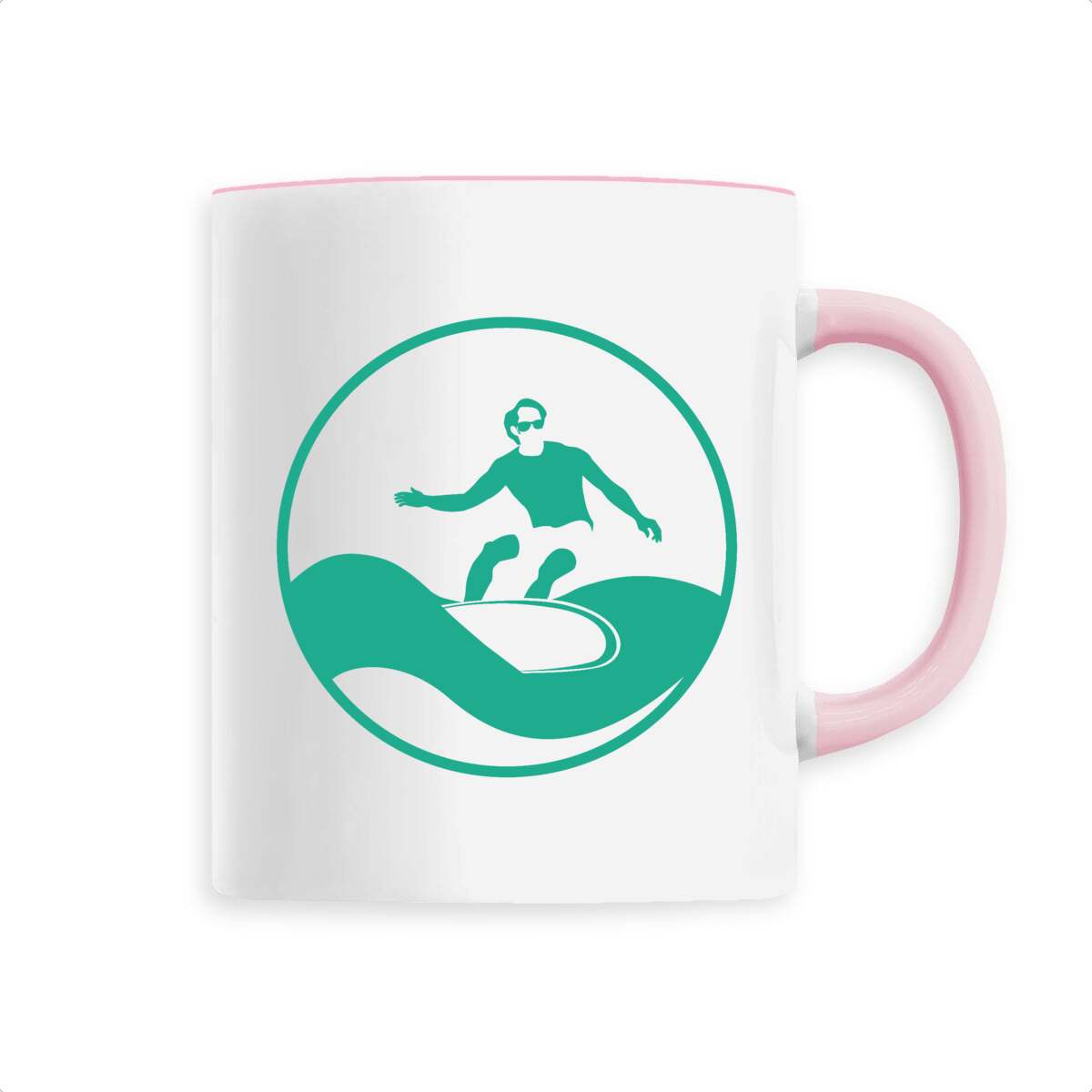 Mug céramique - Anse colorée - 330 ml - Surf H