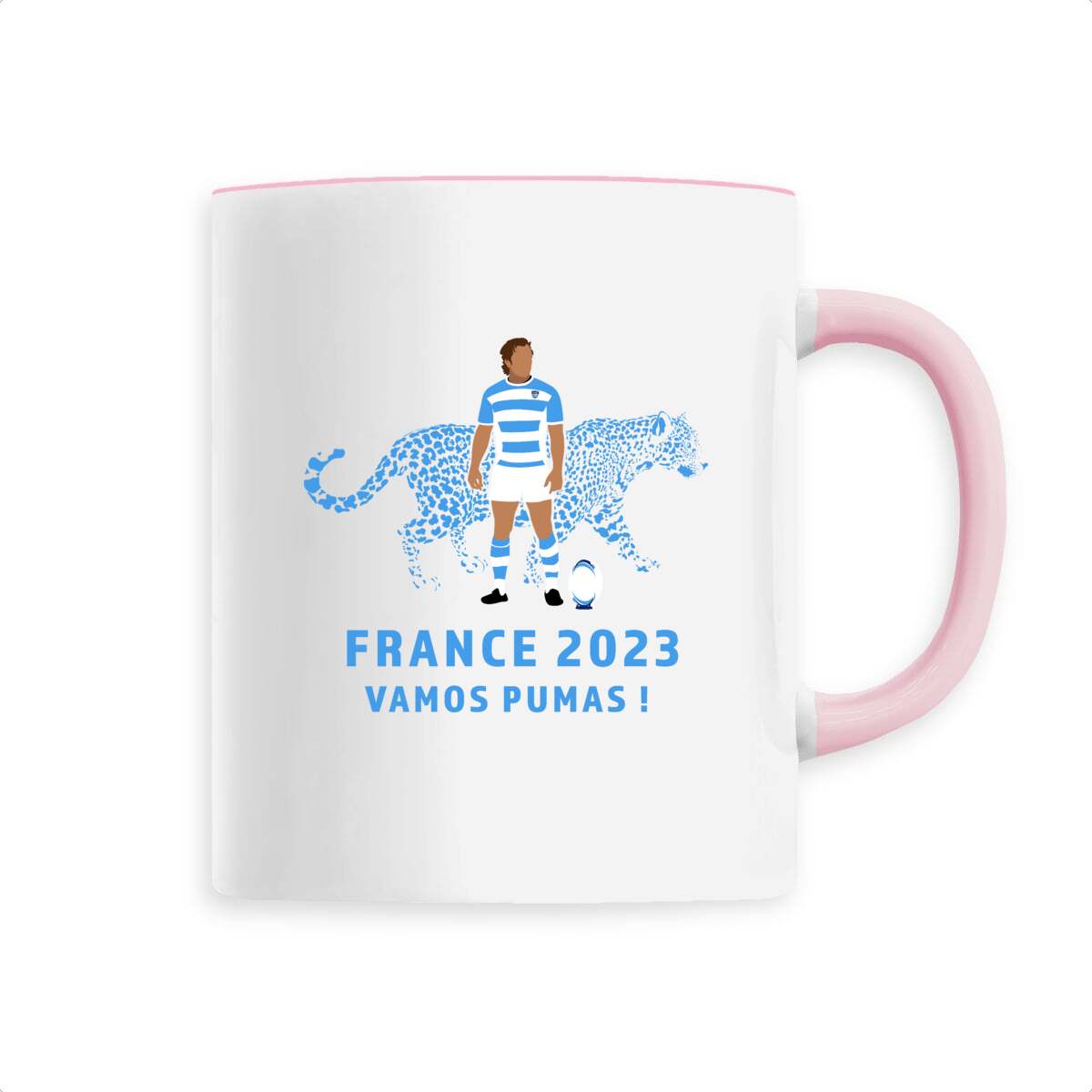 Mug céramique - Anse colorée - 330 ml - Pumas