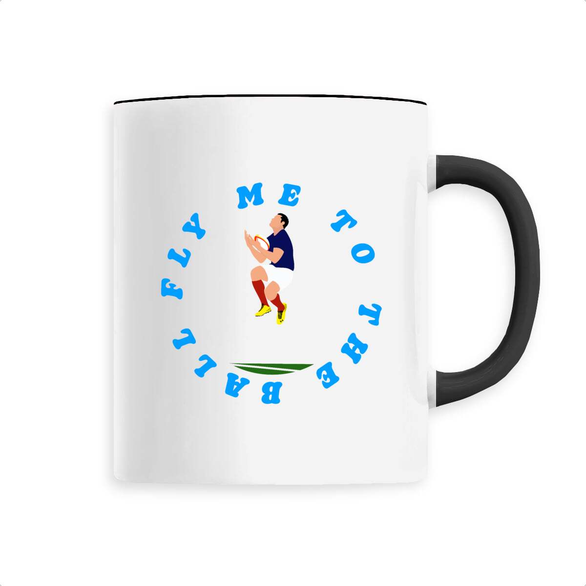 Mug céramique - Anse colorée - 330 ml - Fly me to the ball