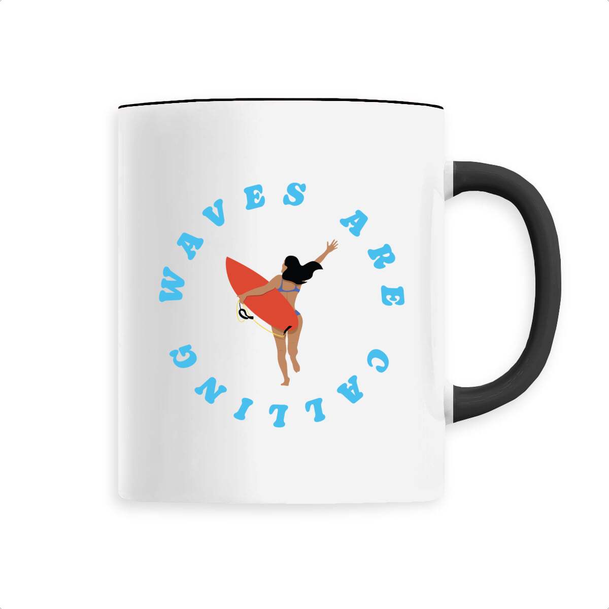 Mug céramique - Anse colorée - 330 ml - Waves are calling