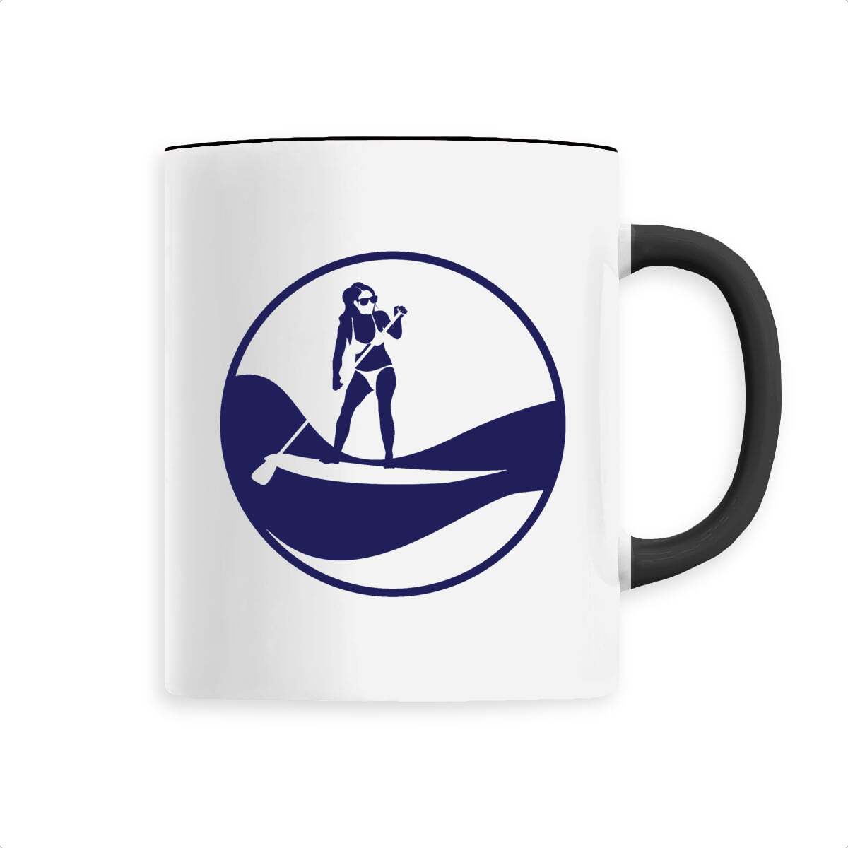 Mug céramique - Anse colorée - 330 ml - Stand up paddle W