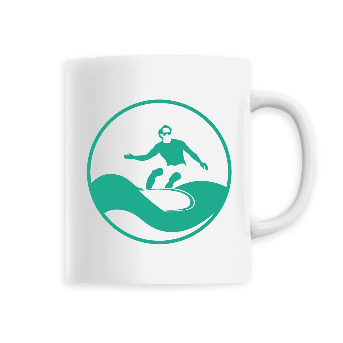 Mug céramique - Anse colorée - 330 ml - Surf H