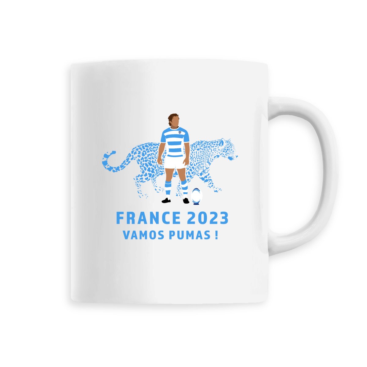 Mug céramique - Anse colorée - 330 ml - Pumas