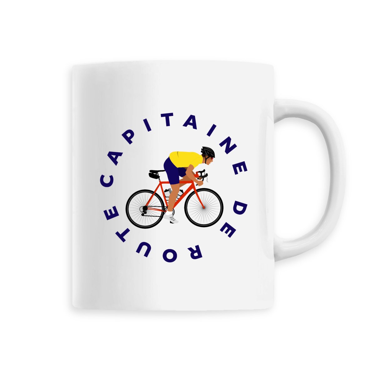 Mug céramique - Anse colorée - 330 ml - Vélo de course
