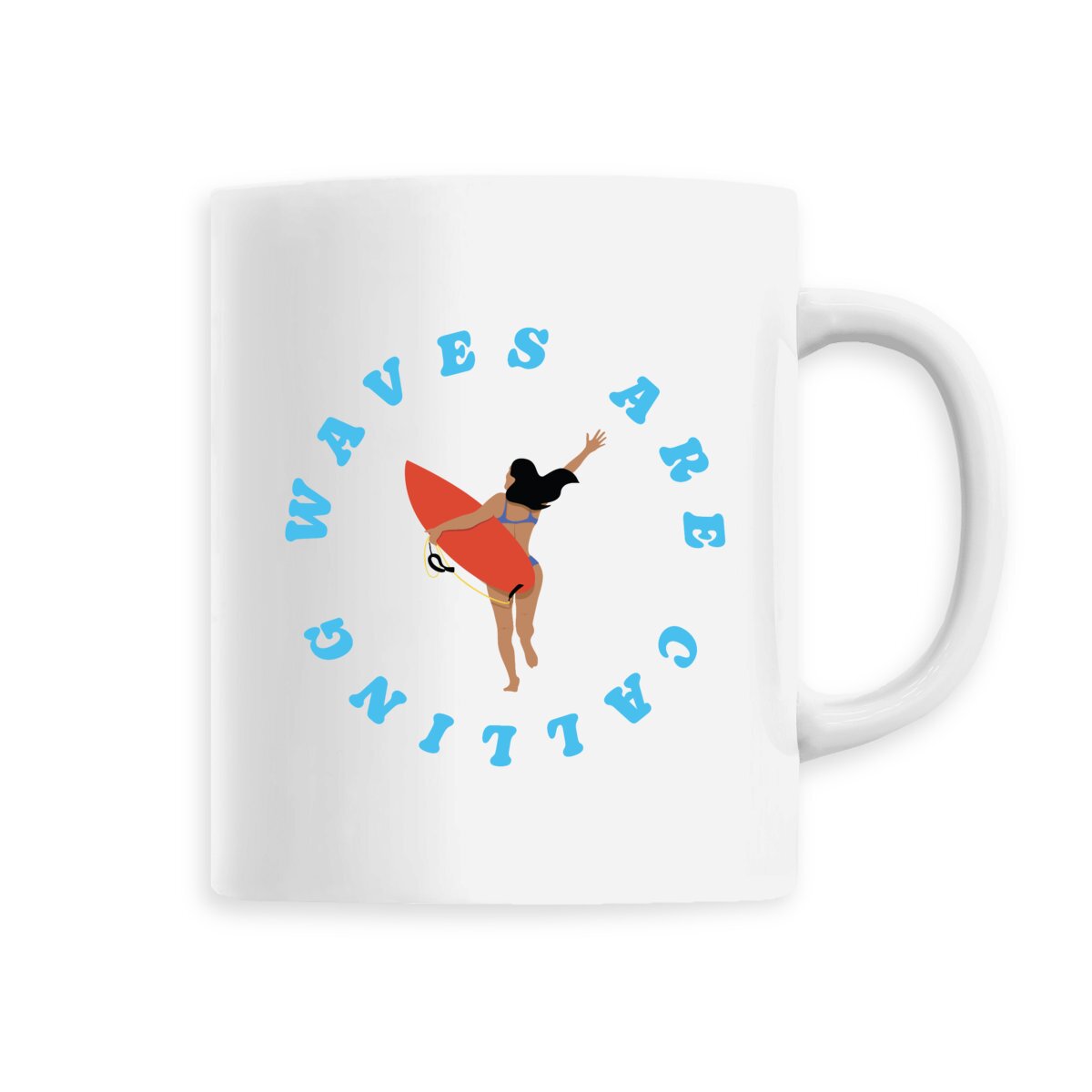 Mug céramique - Anse colorée - 330 ml - Waves are calling