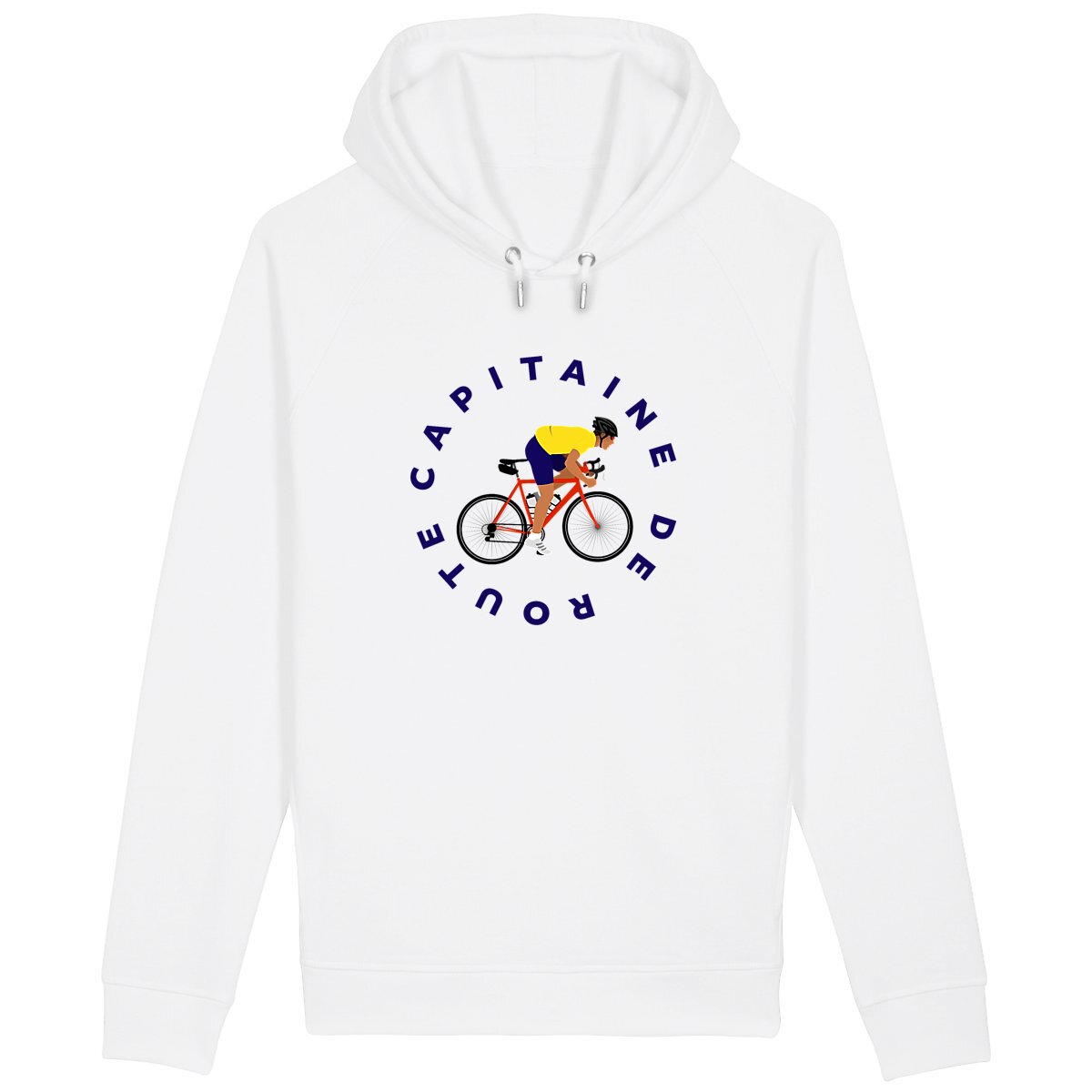 Sweatshirt à capuche Homme - Poches latérales - Coton Bio - Vélo de route