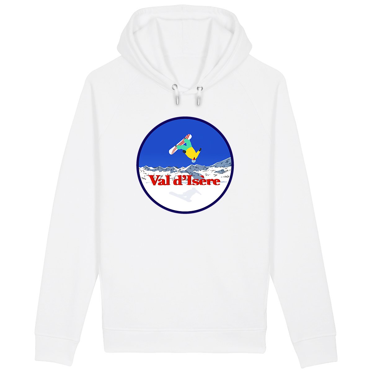 Sweatshirt à capuche Homme - Poches latérales - Coton BIO - Val d'Isère Snow H