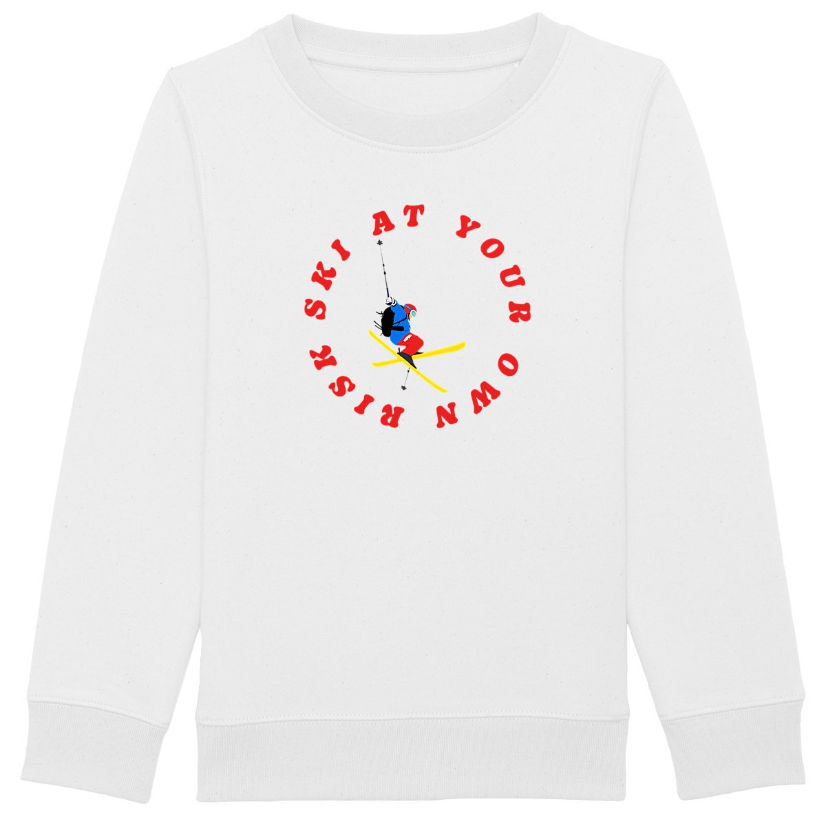Sweatshirt Enfant - Garçon - Épais - Coton BIO - Ski at your own risk