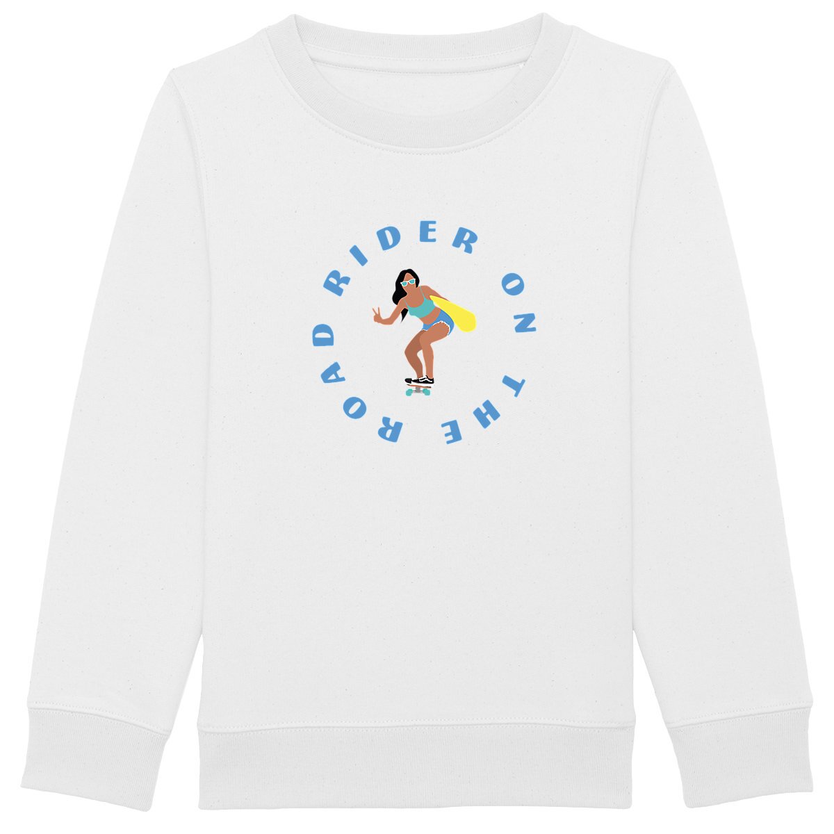 Sweatshirt Enfant - Fille - Épais - Coton BIO - Rider on the road