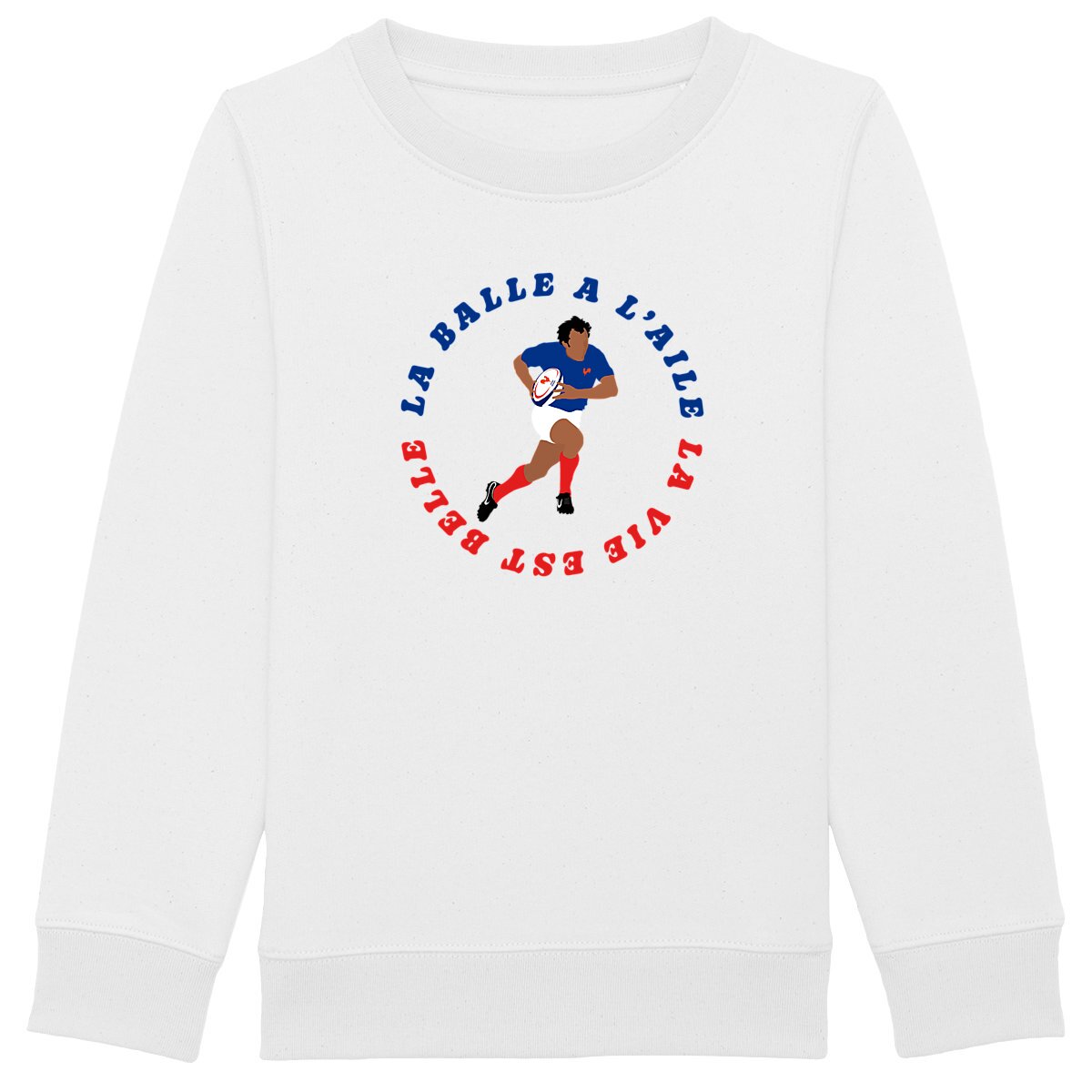 Sweatshirt Enfant - Garçon - Épais - Coton BIO - La balle à l'aile la vie est belle