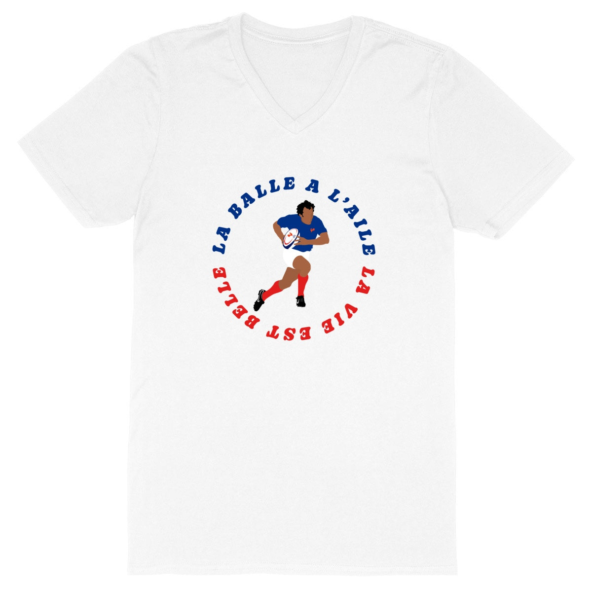 T-shirt Homme - Col V - 100% Coton Bio - La Balle à l'aile
