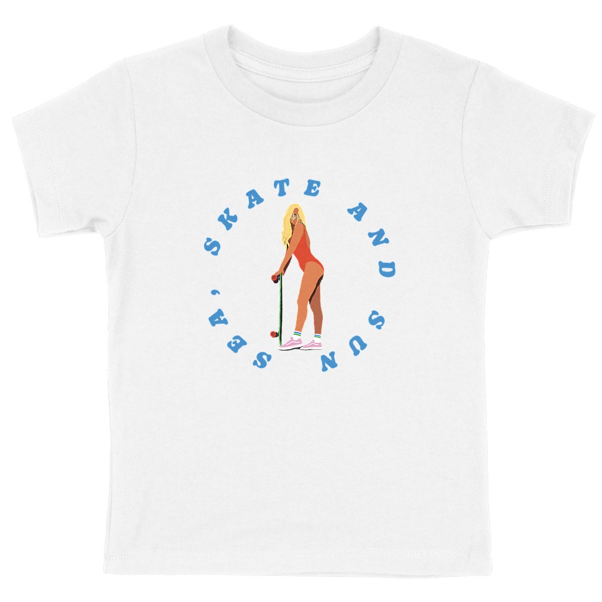 T-shirt Enfant - Fille - Coton BIO - Sea, Skate and Sun