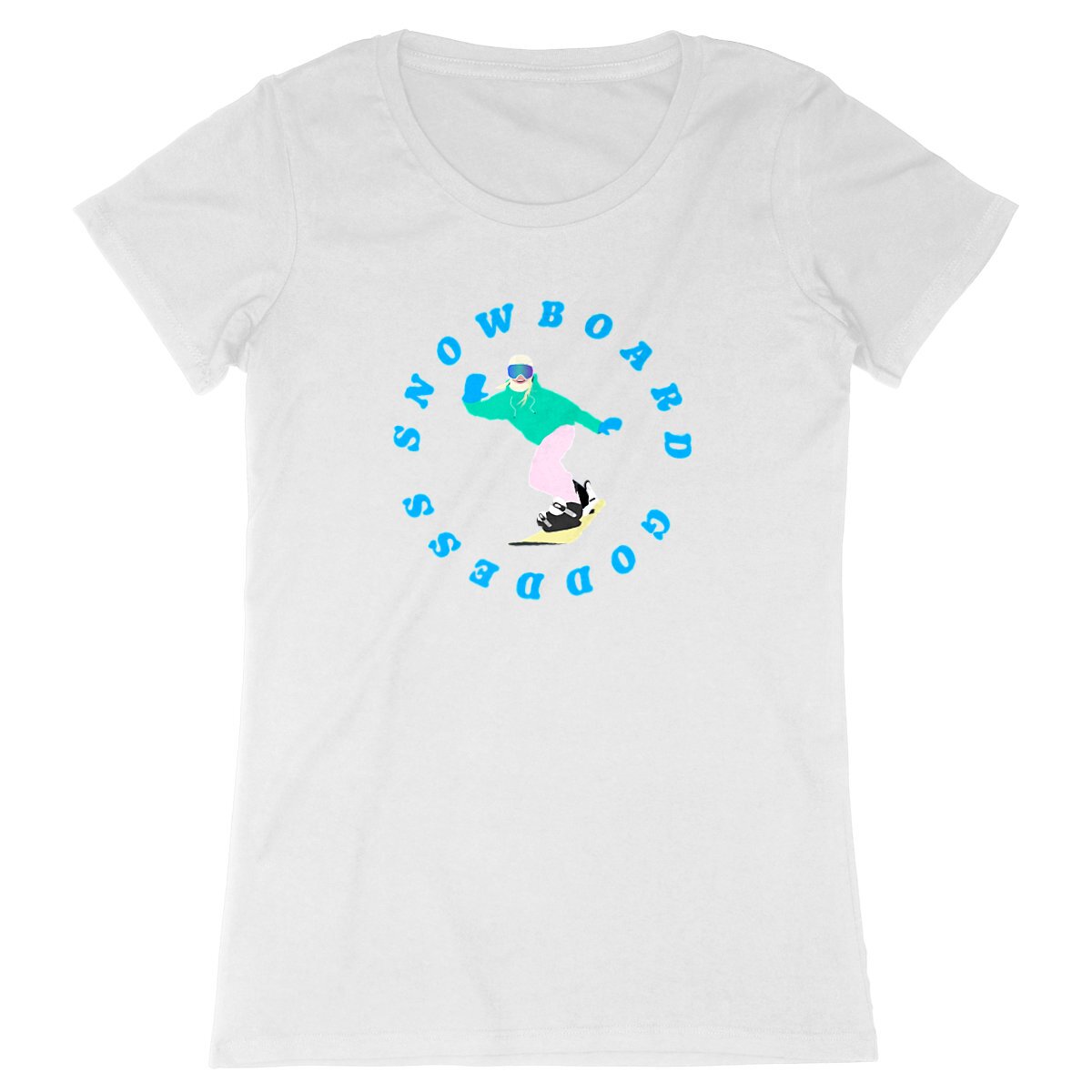 T-shirt Femme - Coupe cintrée - 100% Coton BIO - Snowboard goddess