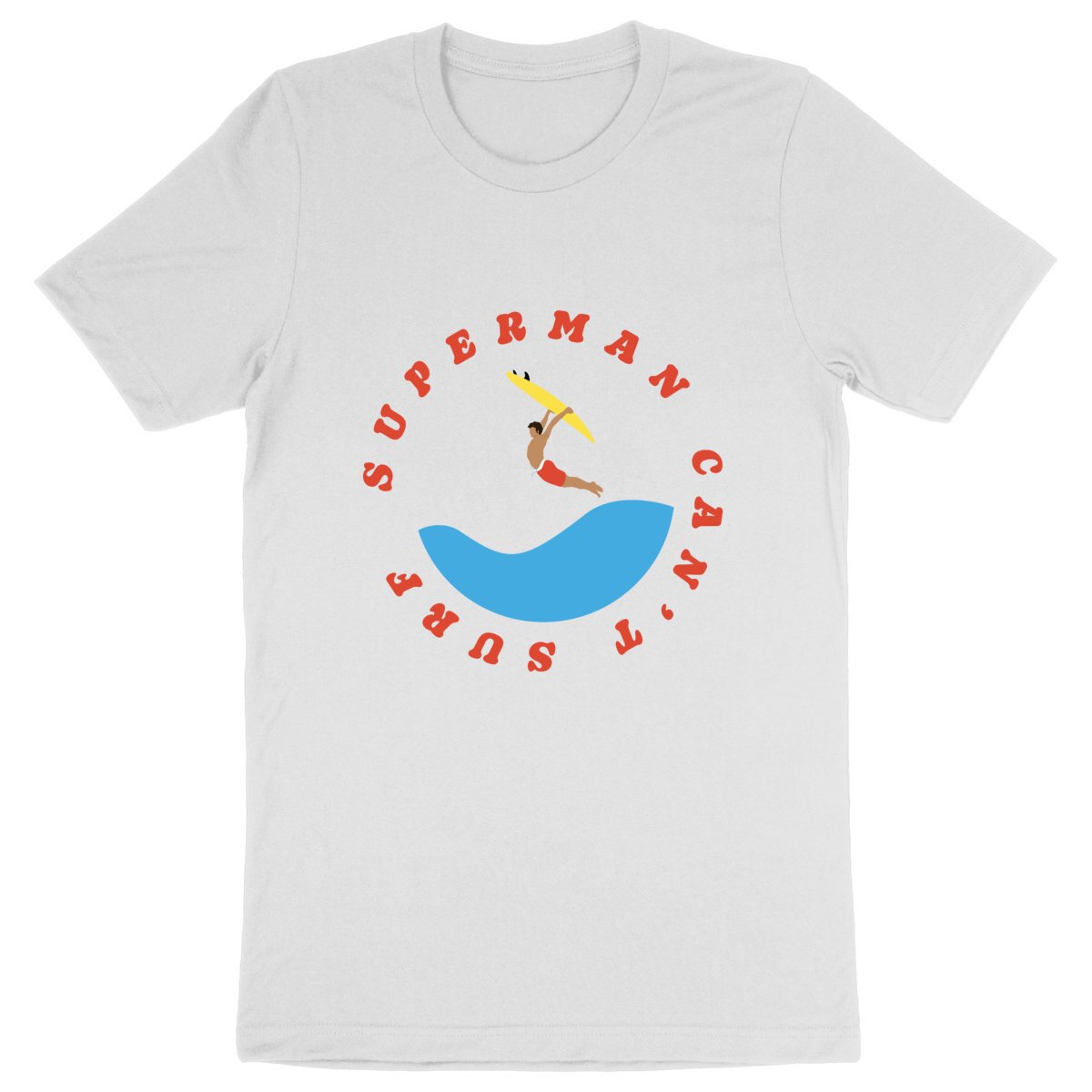 T-shirt Homme - Léger - 100% Coton BIO - Superman can't surf