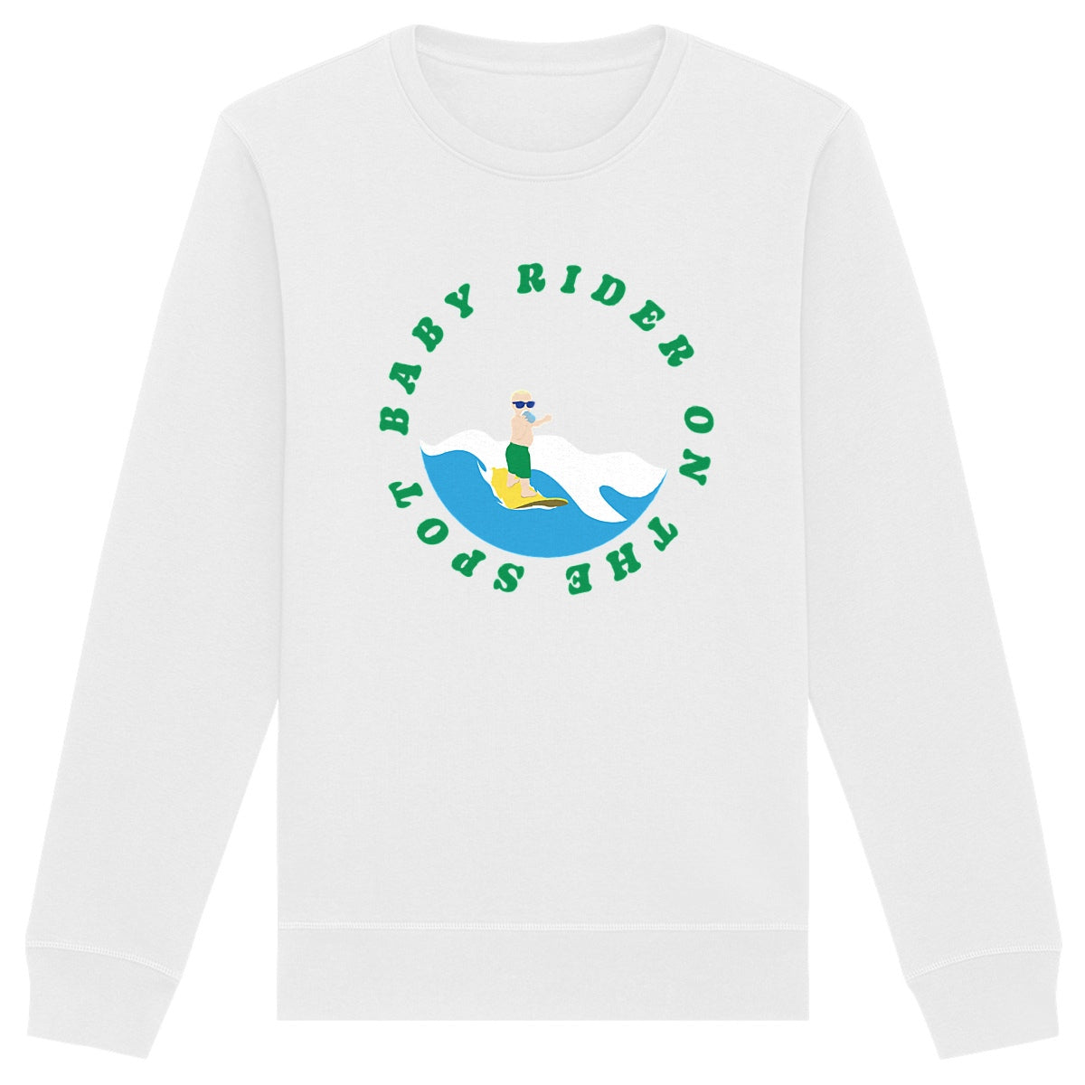 Sweatshirt Homme - Léger - Coton BIO - Baby rider on the spot