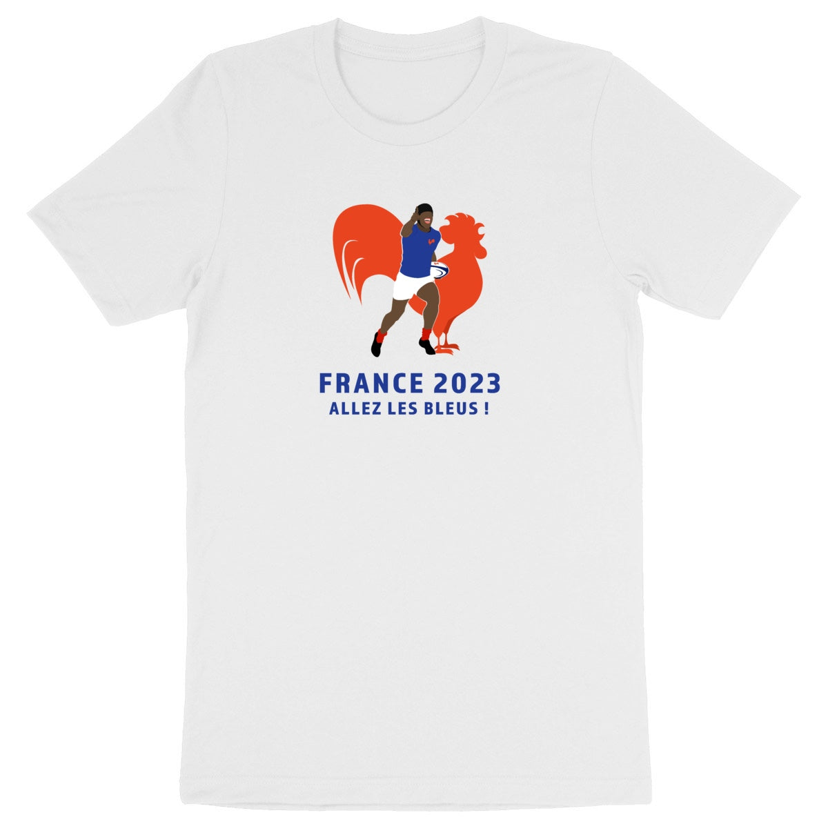 T-shirt Homme - Épais - 100% coton BIO - Allez les bleus