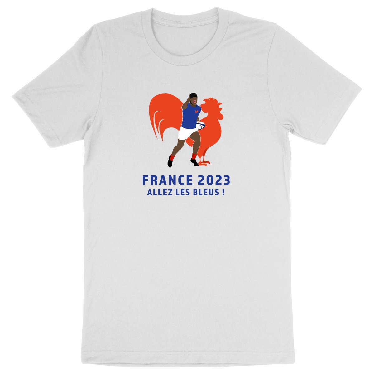 T-shirt Homme - Léger - 100% Coton BIO - Allez les bleus