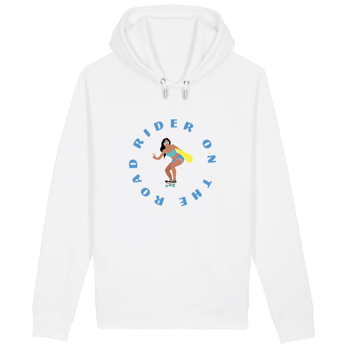 Sweatshirt à capuche Femme - Poches latérales - Coton BIO - Rider on the road