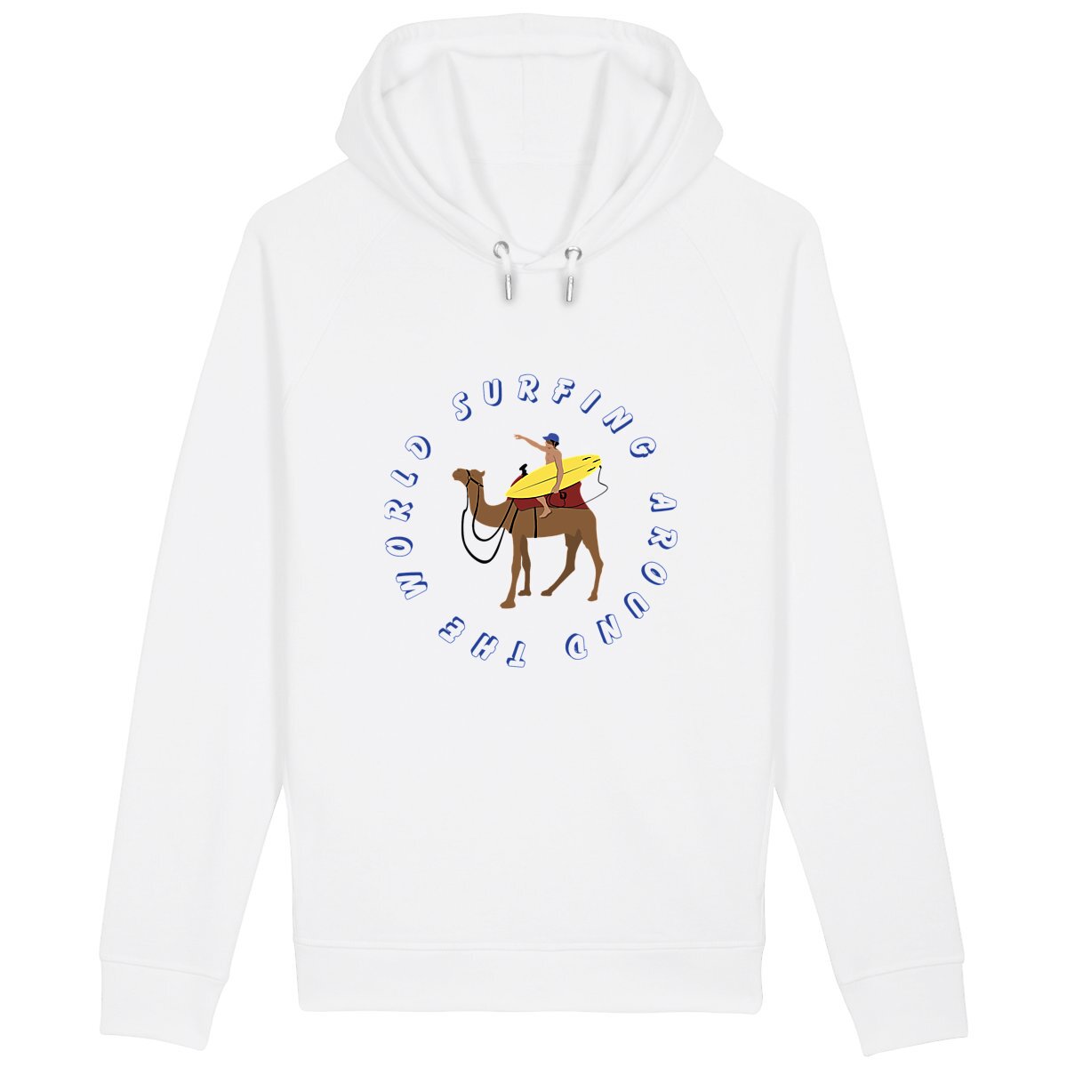 Sweatshirt à capuche Homme - Poches latérales - Coton BIO - Surfing around the world