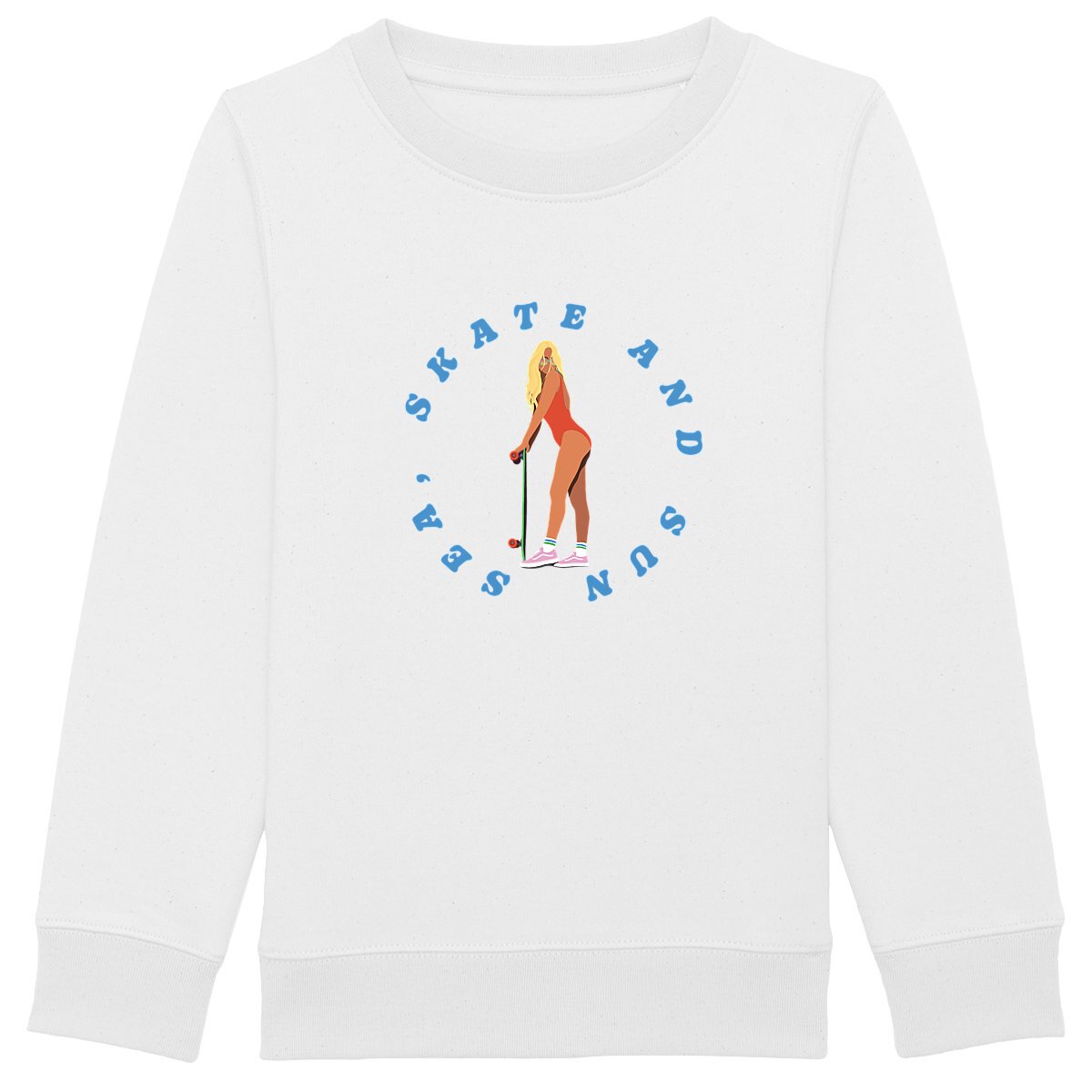 Sweatshirt Enfant - Fille - Épais - Coton BIO - Sea Skate and Sun W