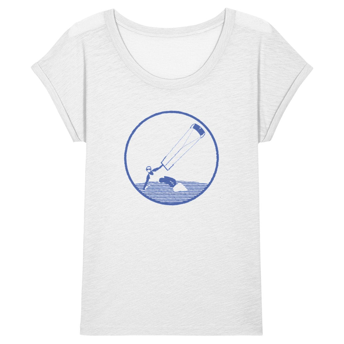T-shirt Femme - Manches retroussées - 100% Coton BIO- Kitesurf W