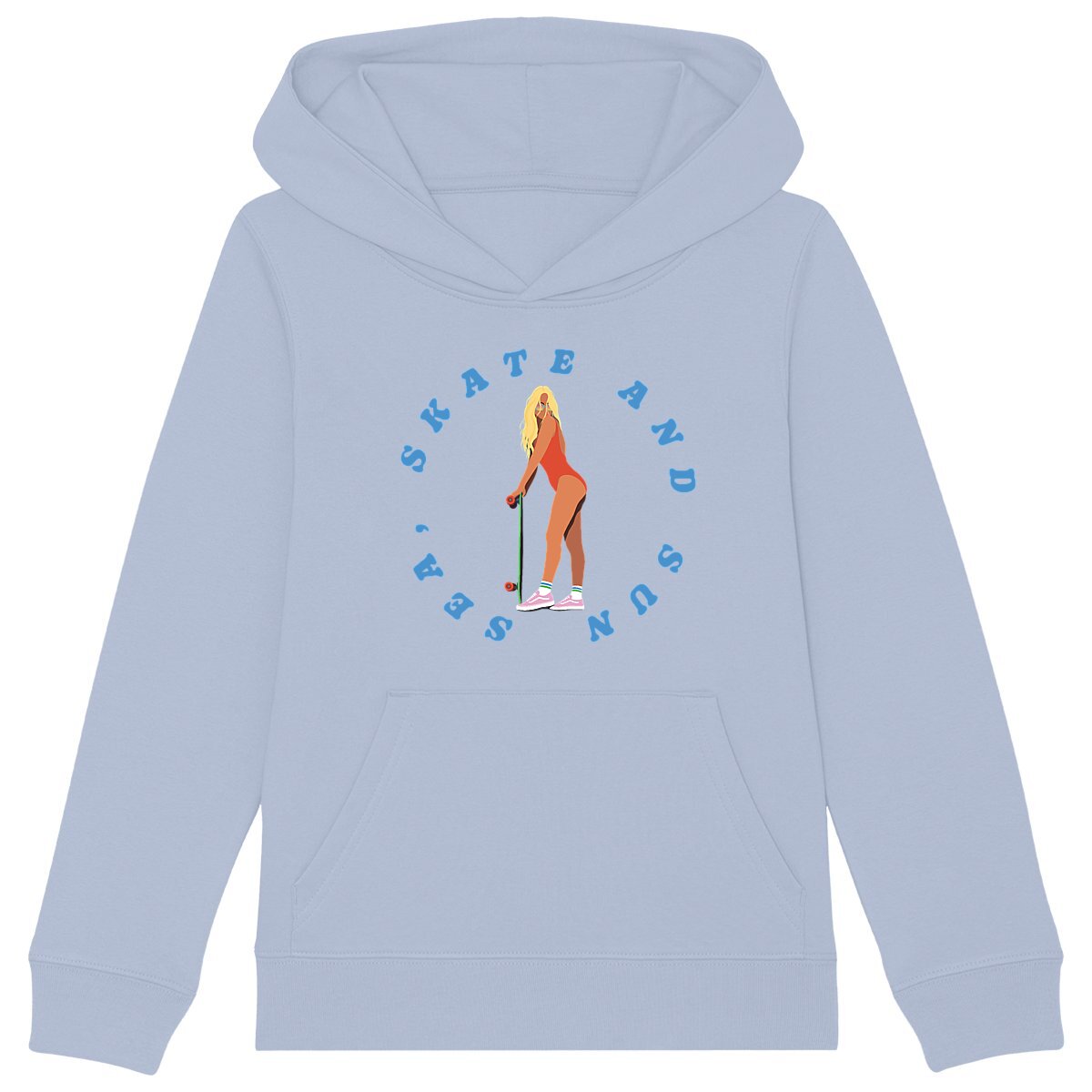 Sweatshirt à capuche Enfant - Fille - Coton BIO - Sea, skate and sun