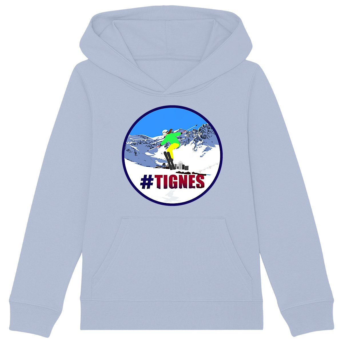 Sweatshirt à capuche Enfant - Fille - Coton BIO - Tignes Ski W