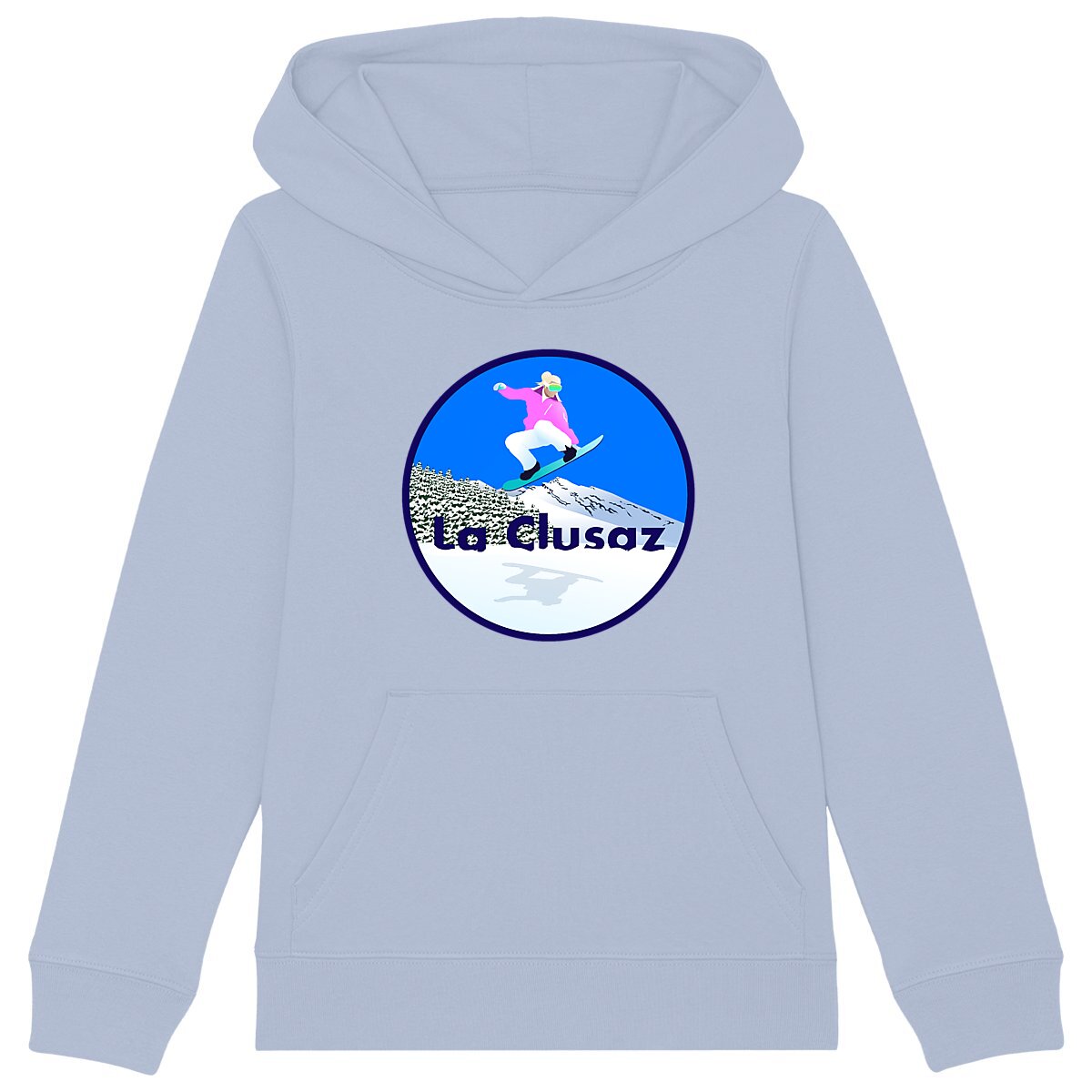 Sweatshirt à capuche Enfant - Fille - Coton BIO - La Clusaz Snow W