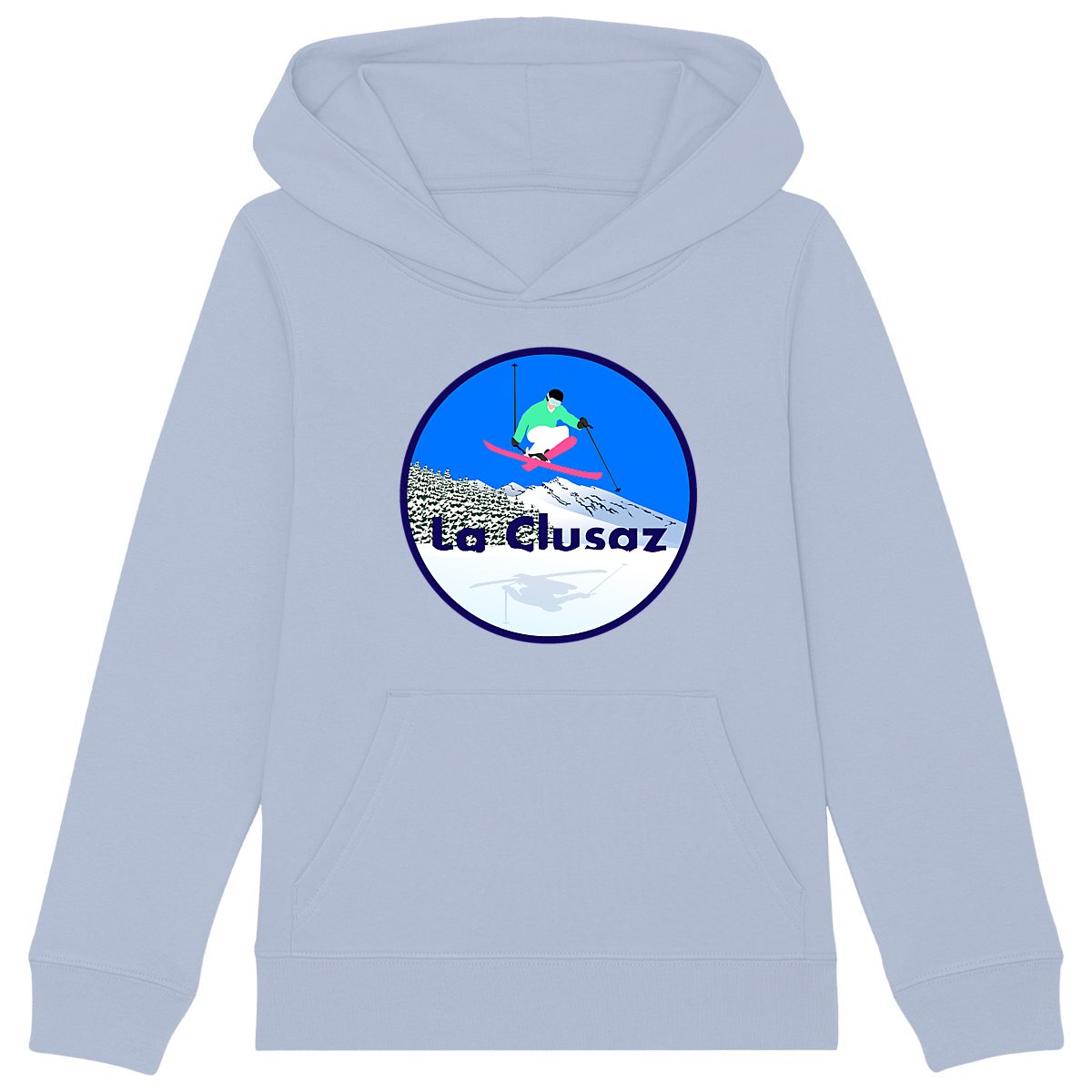 Sweatshirt à capuche Enfant - Fille - Coton BIO - La clusaz Ski H