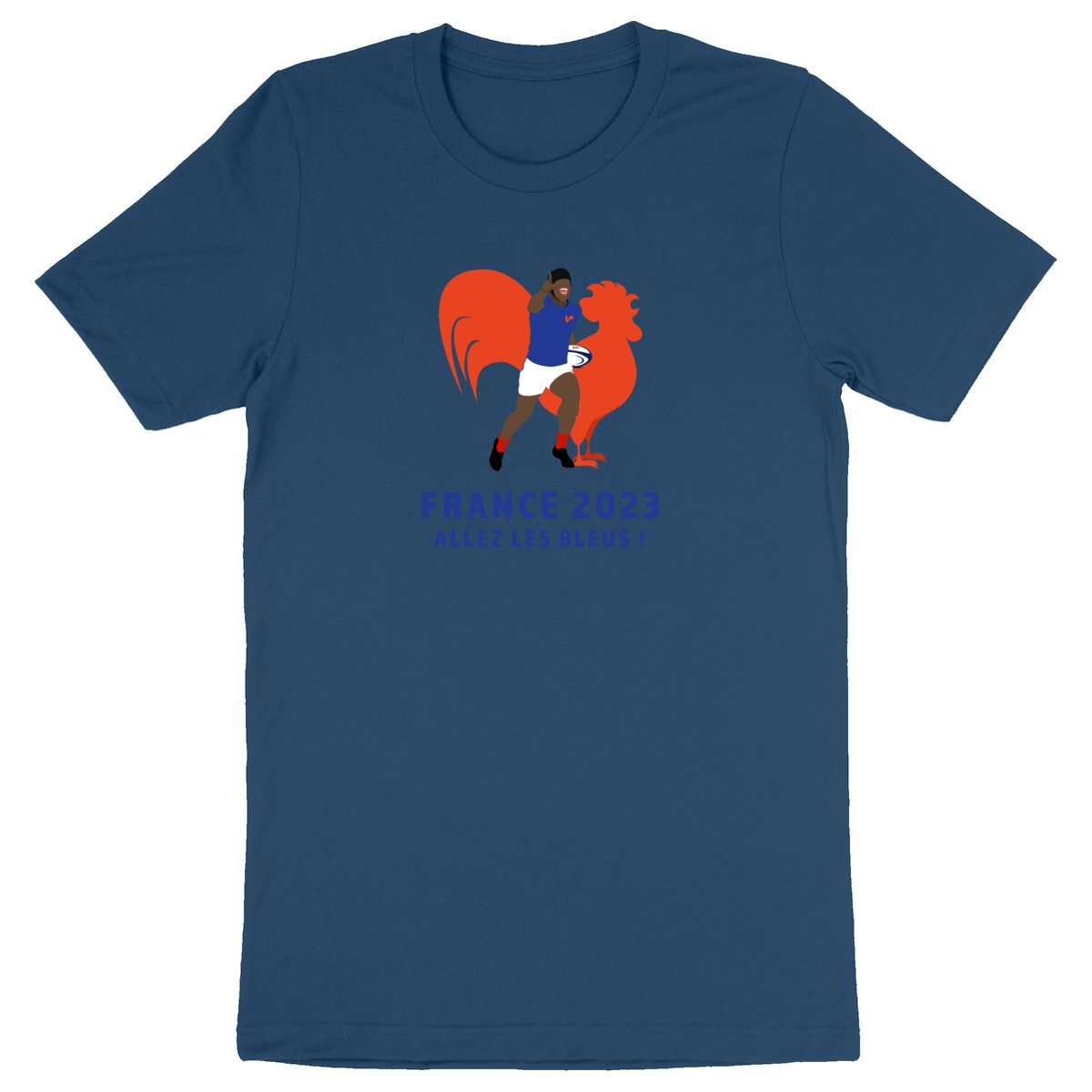 T-shirt Homme - Épais - 100% coton BIO - Allez les bleus