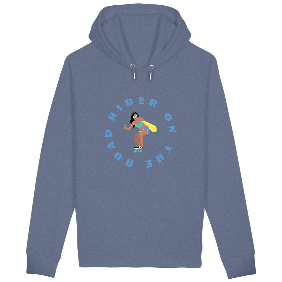 Sweatshirt à capuche Femme - Poches latérales - Coton BIO - Rider on the road