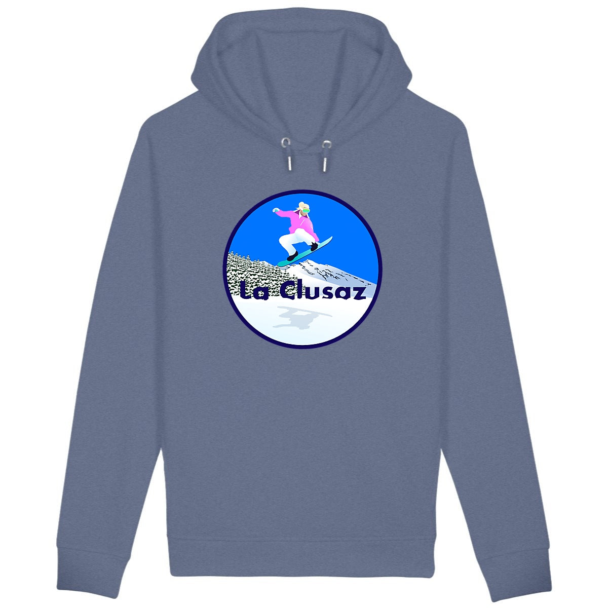 Sweatshirt à capuche Femme - Poches latérales - Coton BIO - La Clusaz Snow W