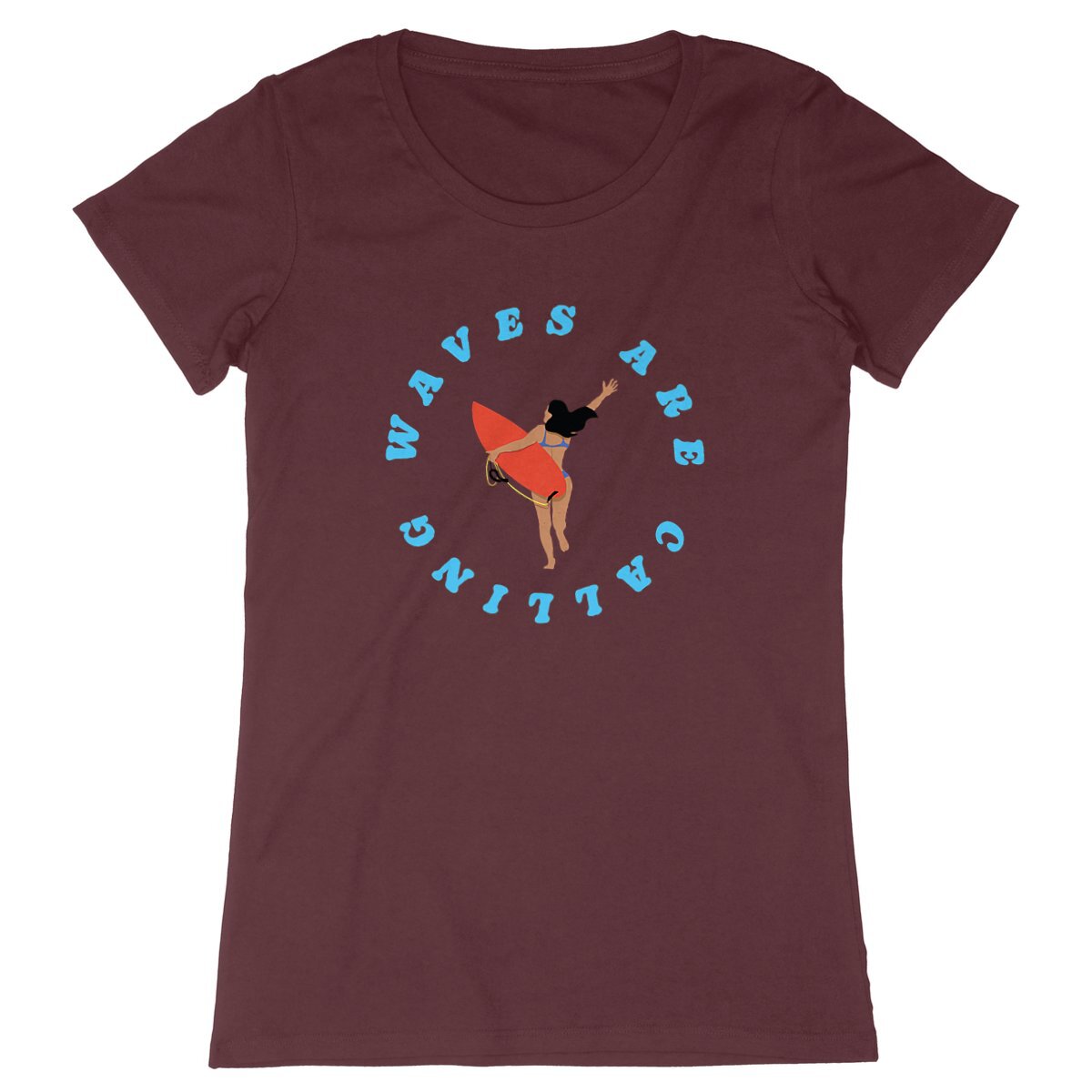 T-shirt Femme - Coupe Cintrée - 100% Coton BIO - Waves are calling