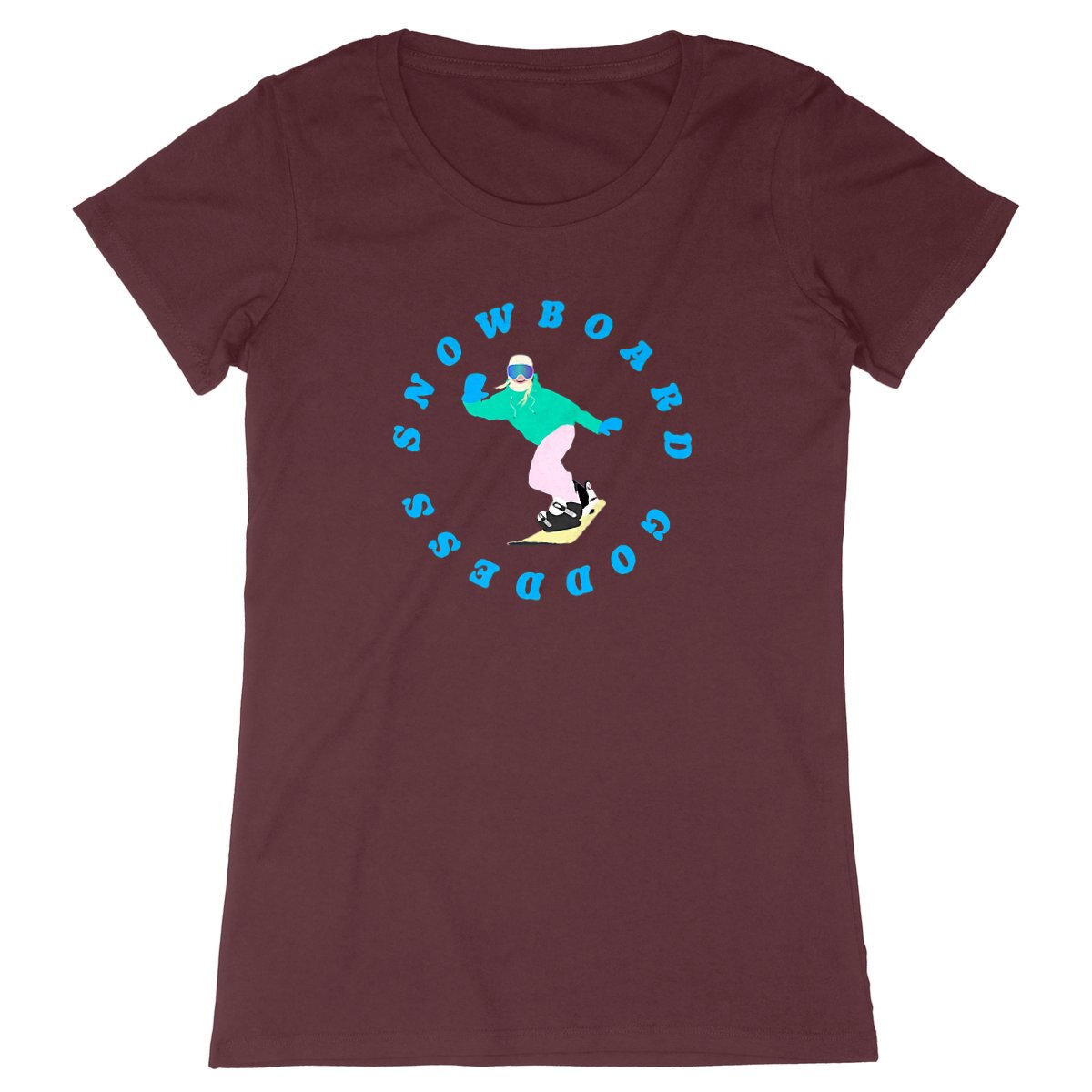 T-shirt Femme - Coupe cintrée - 100% Coton BIO - Snowboard goddess