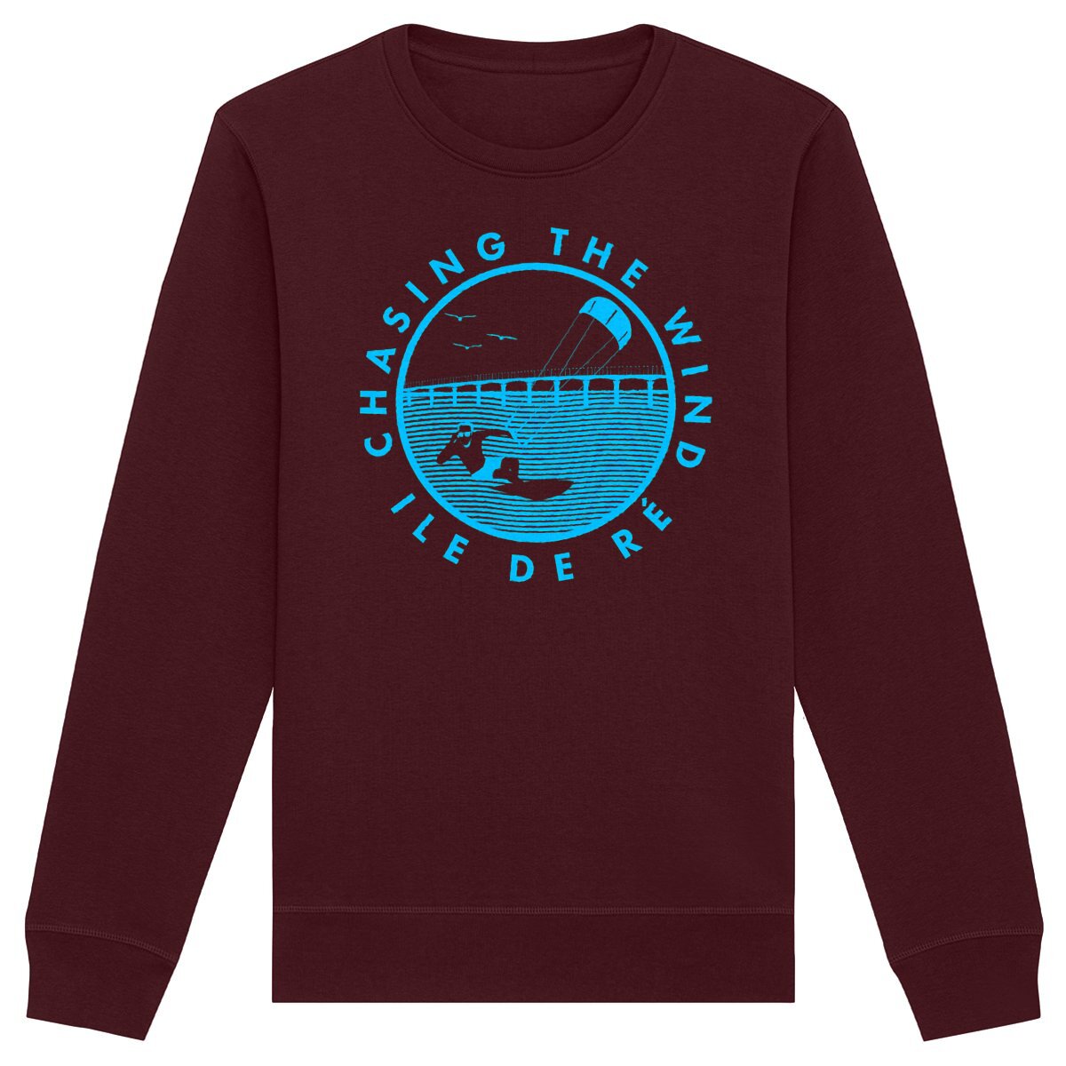 Sweatshirt Homme - Léger - Coton BIO - Chasing the wind kitesurf H
