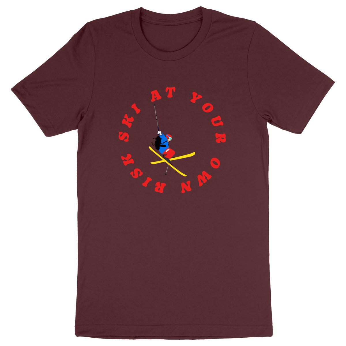 T-shirt Homme Léger - 100% coton Bio - Ski at your own risk