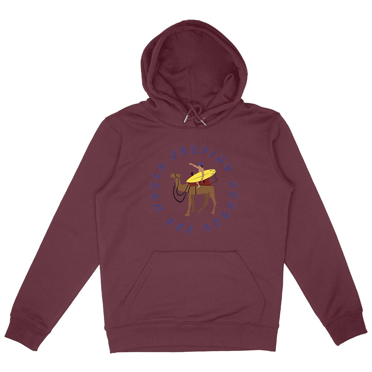 Sweatshirt à capuche Homme - Poche Kangourou - Coton BIO - Surfing around the world