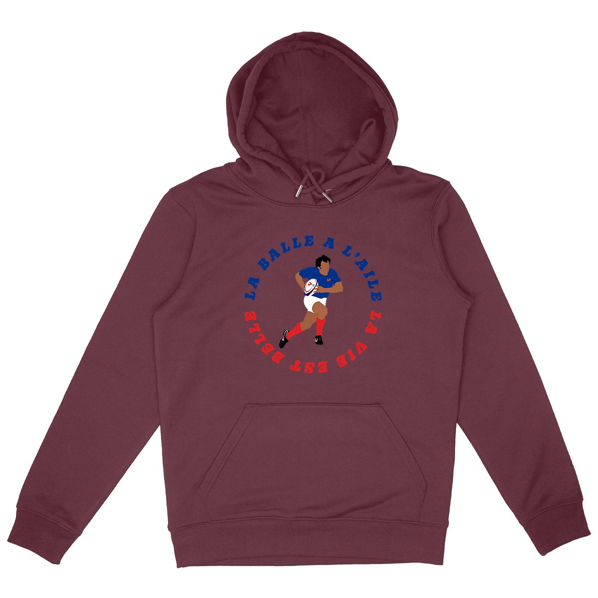 Sweatshirt à capuche Homme - Poche Kangourou - Coton BIO - La balle à l'aile