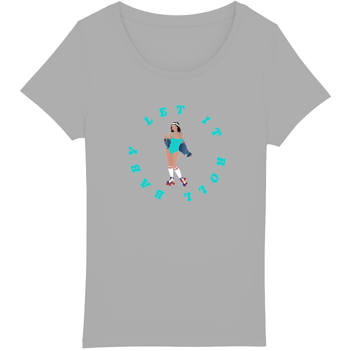 T-shirt Femme - Coupe Classique - 100% Coton BIO - Let it roll baby