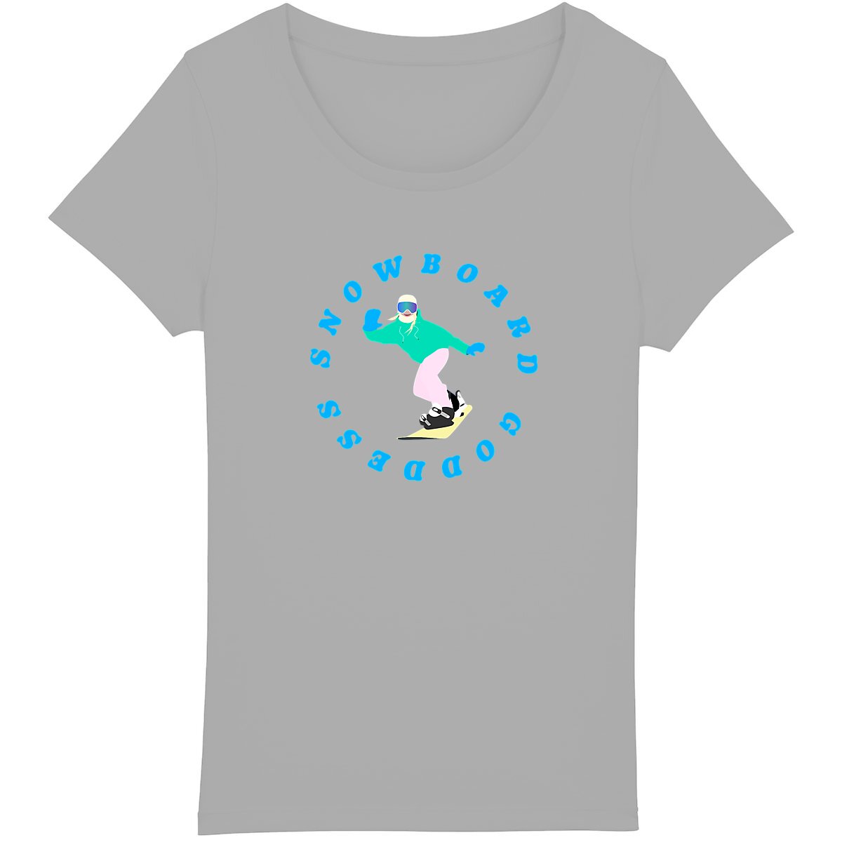 T-shirt Femme - Coupe Classique - 100% Coton BIO - Snowboard goddess