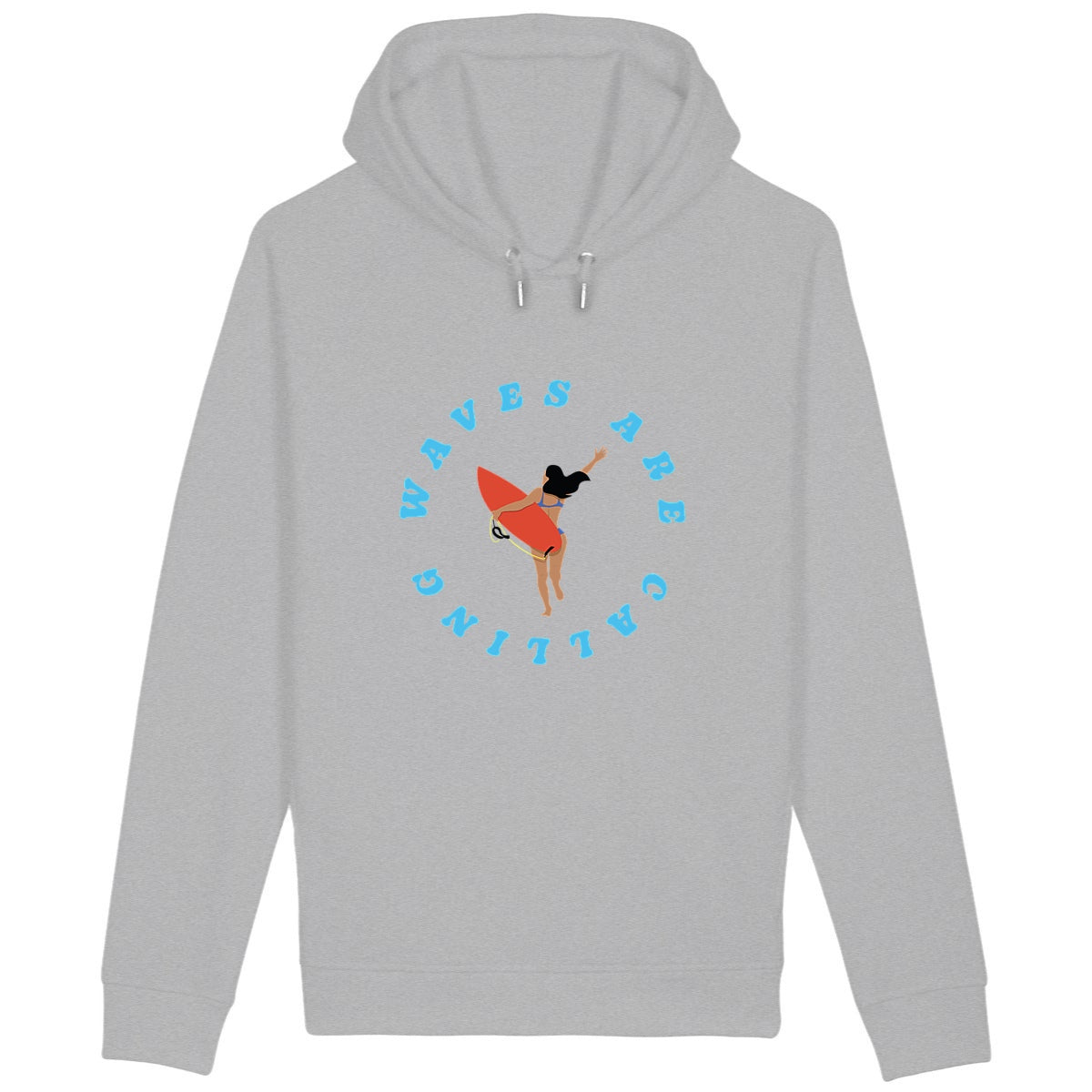 Sweatshirt à capuche Femme - Poches latérales - Coton BIO - Waves are calling
