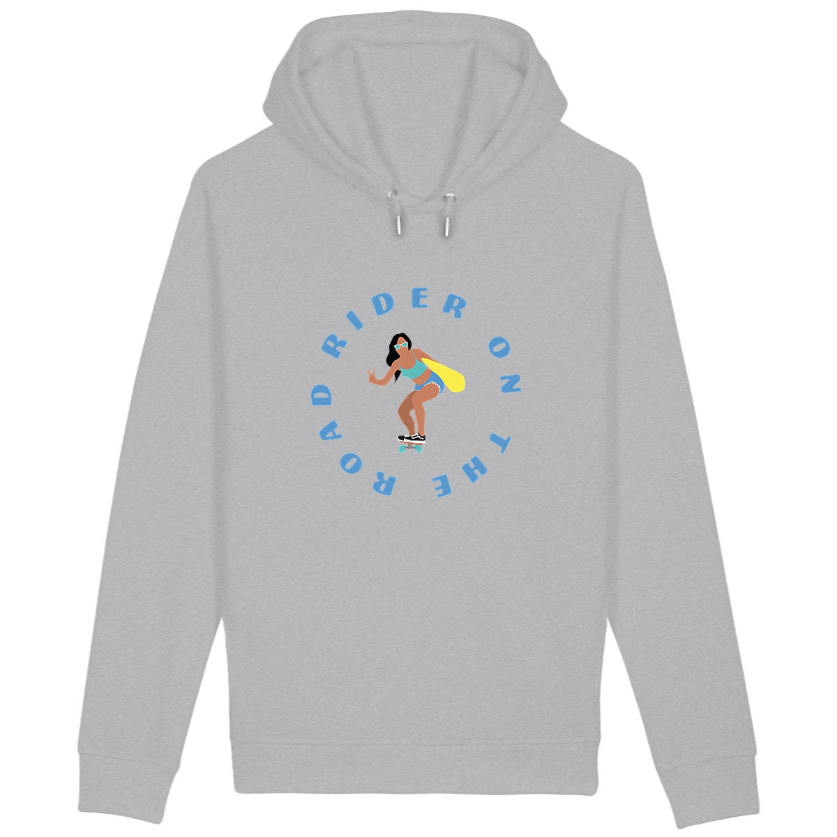 Sweatshirt à capuche Femme - Poches latérales - Coton BIO - Rider on the road