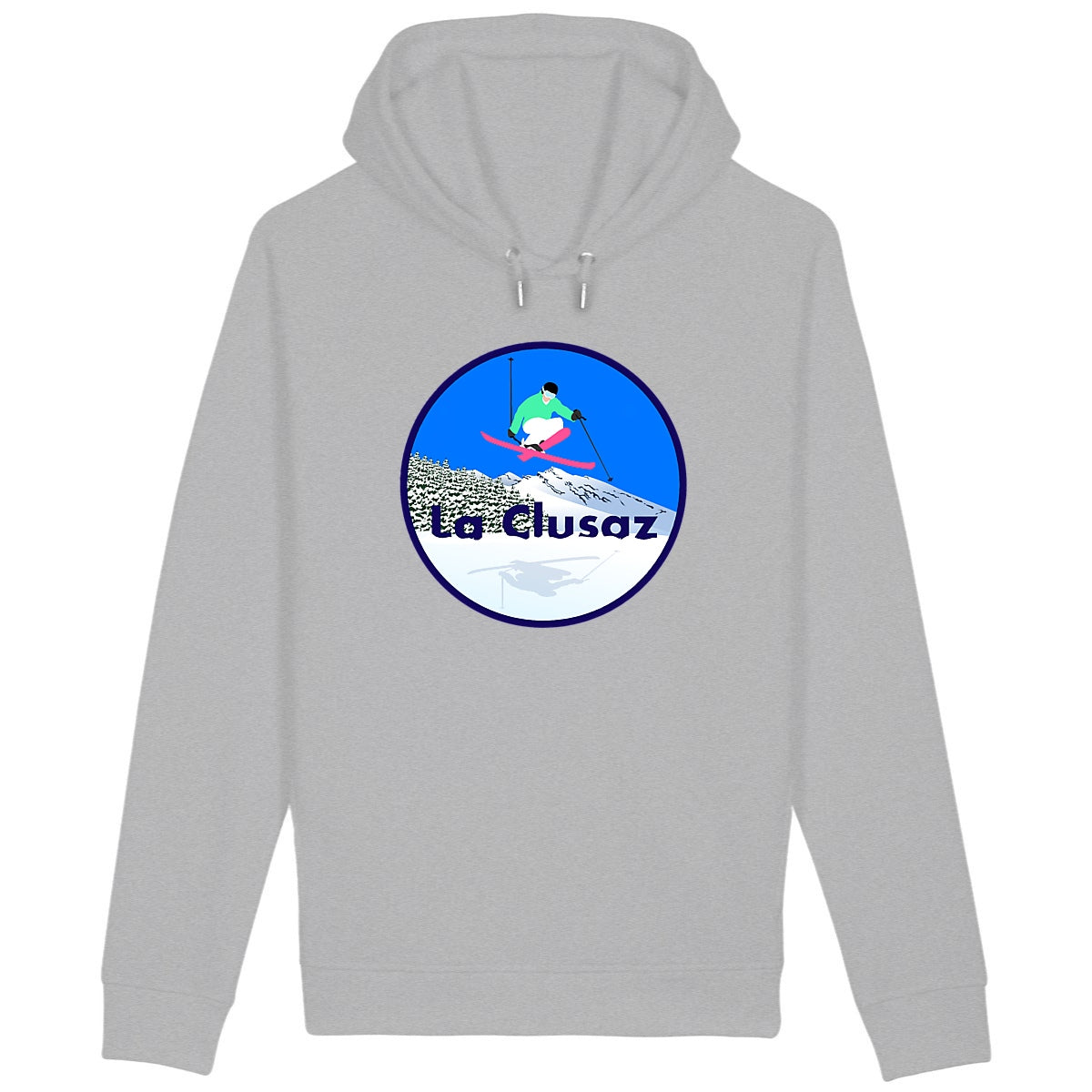 Sweatshirt à capuche Homme - Poches latérales - Coton BIO -  La Clusaz Ski H