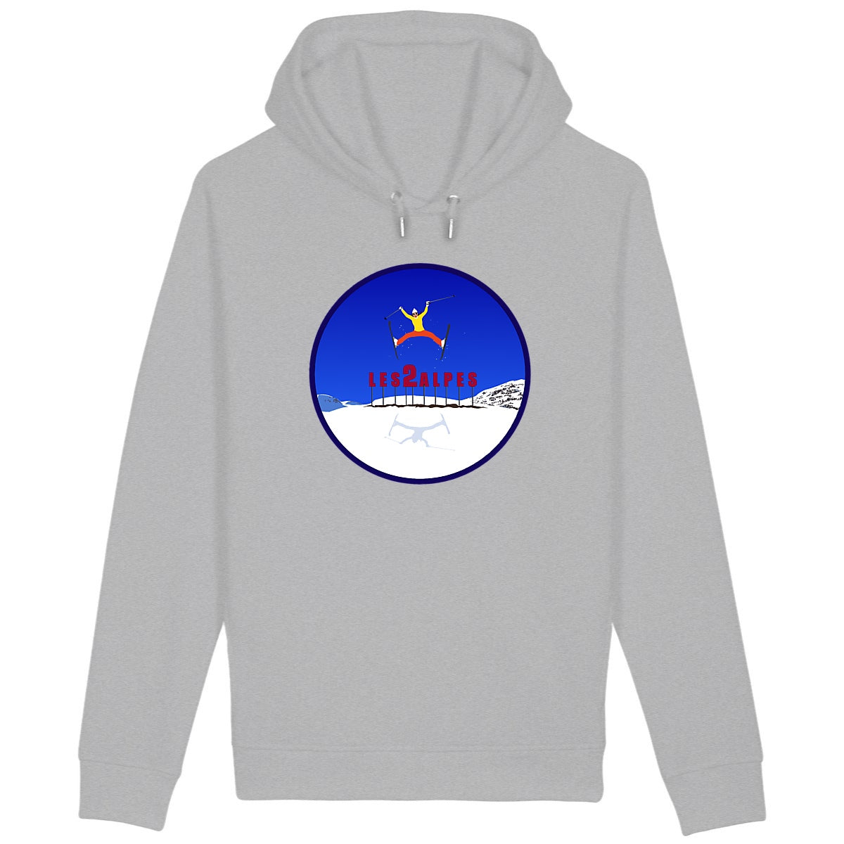 Sweatshirt à capuche Femme - Poches latérales - Coton BIO - Les 2 Alpes Ski W