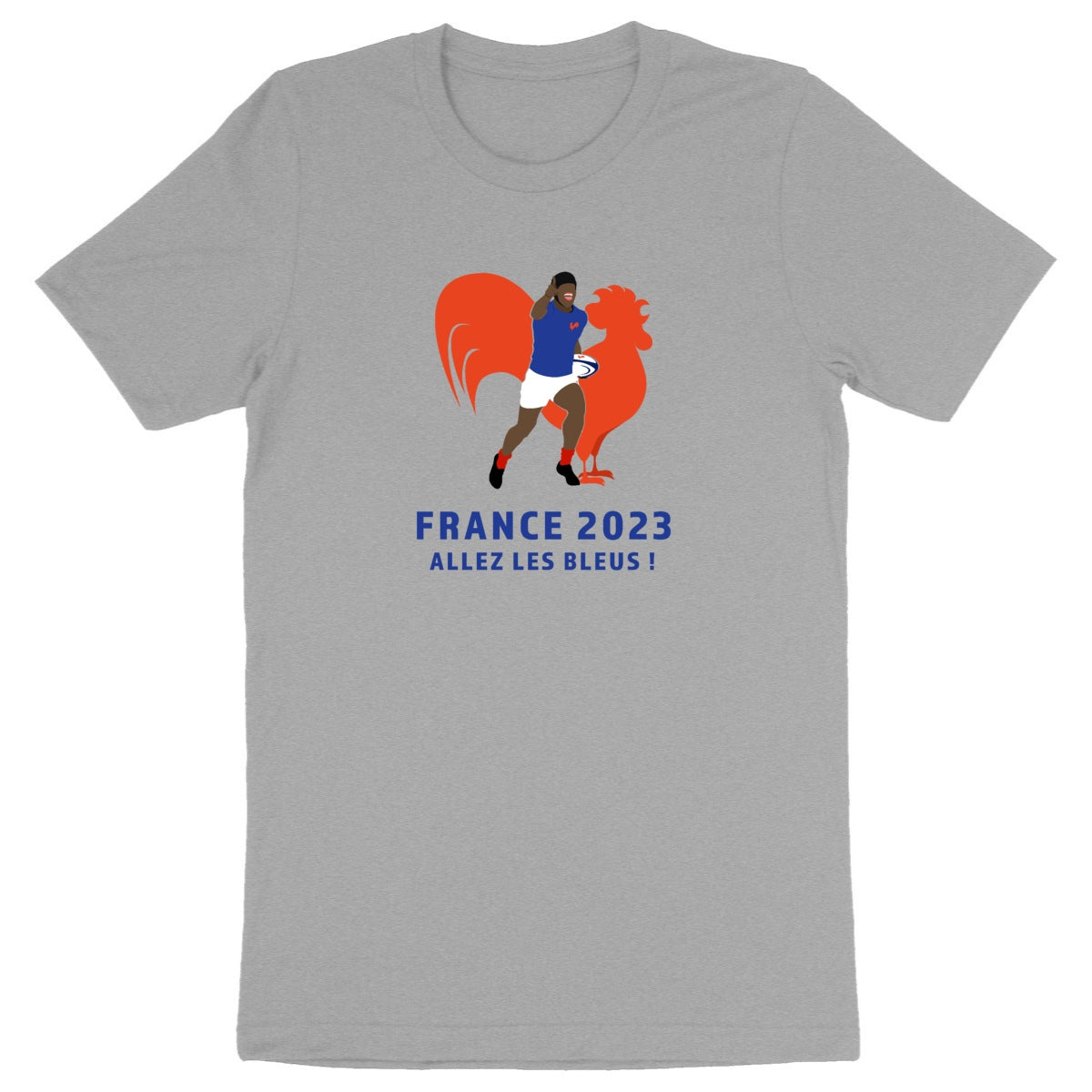 T-shirt Homme - Léger - 100% Coton BIO - Allez les bleus